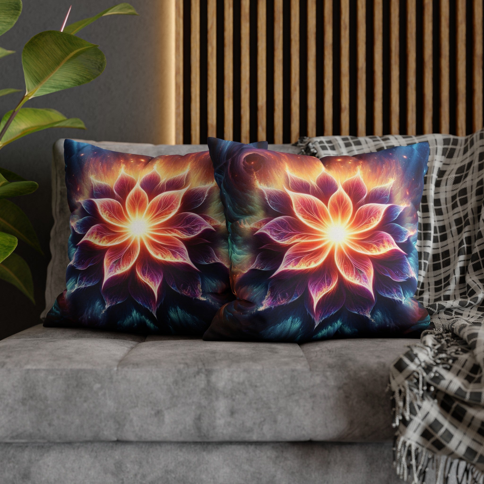 Galaxy-flower 1 - Spun Polyester Square Pillowcase