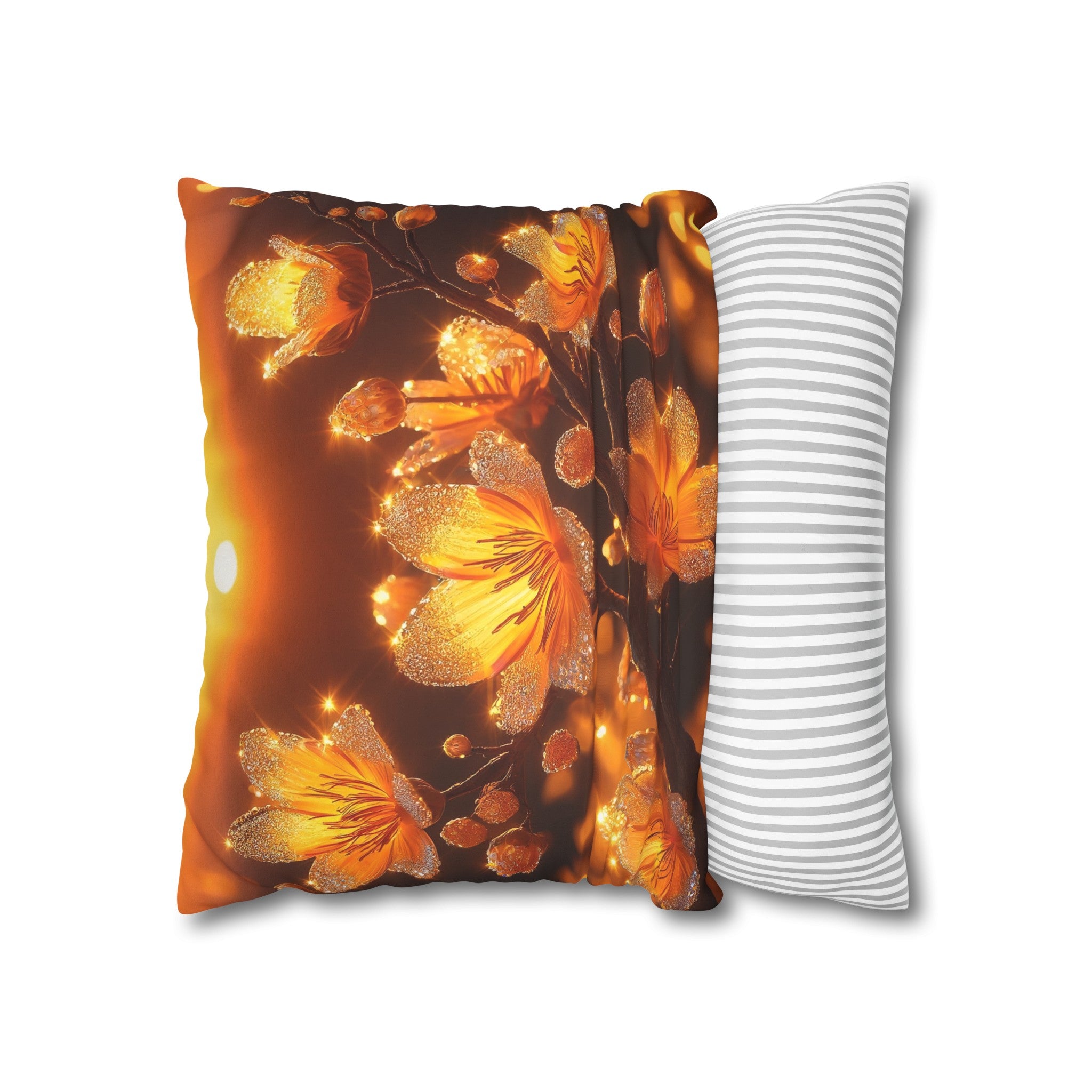 Yellow diamond flowers (3) - Suede Square Pillowcase