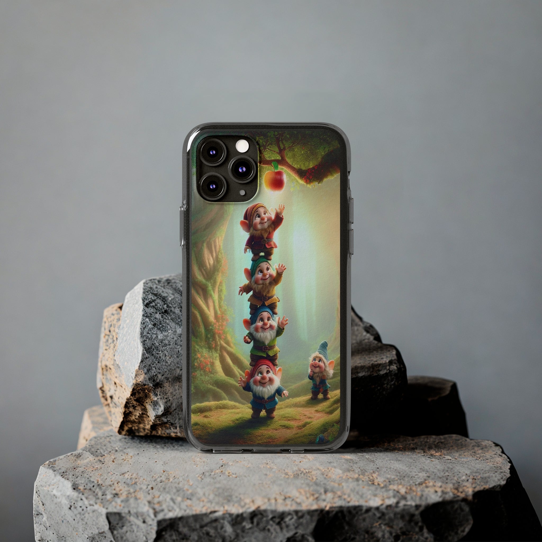 Gnomes reaching an apple - Soft Phone Case