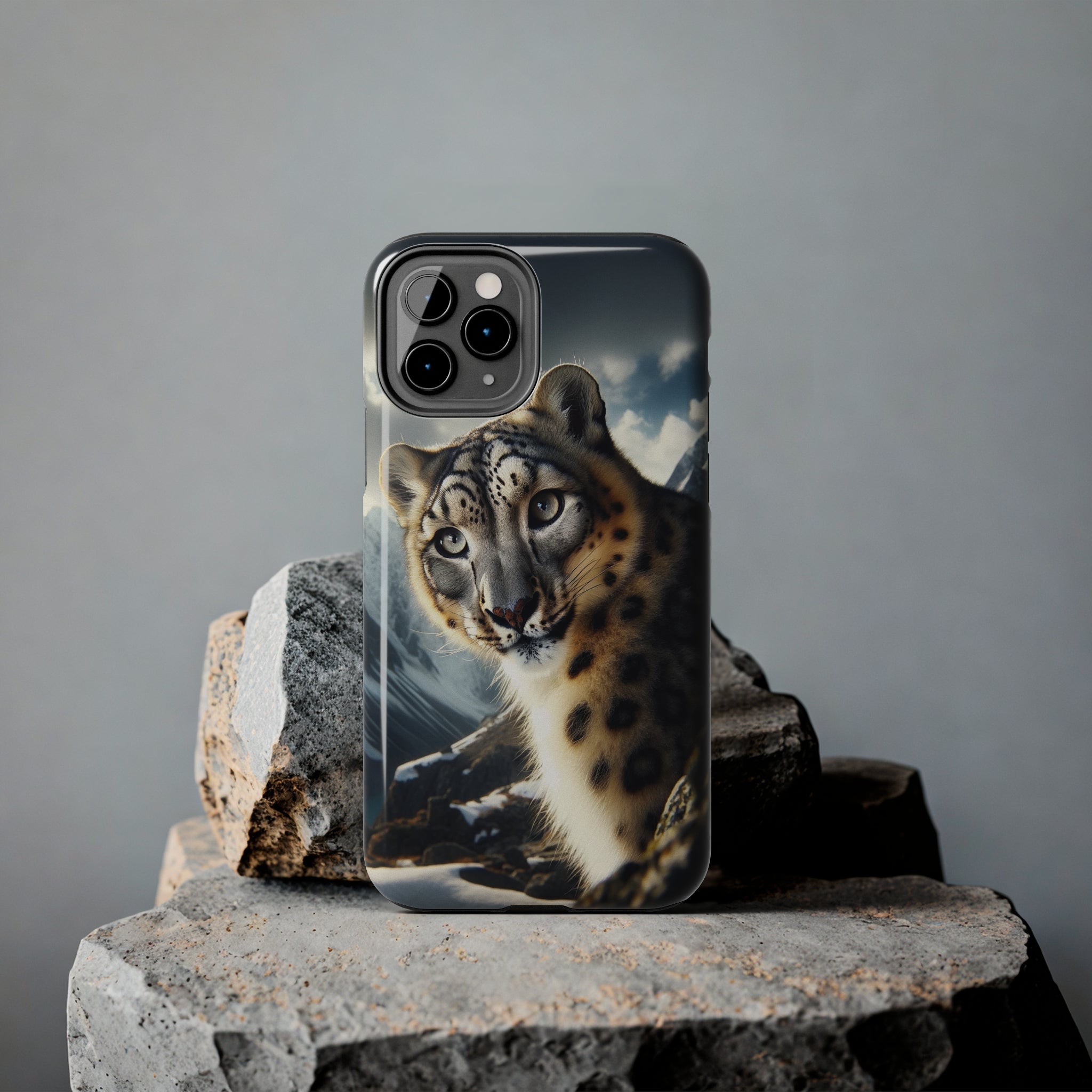 Curious Snow Leopard - Tough Phone Case