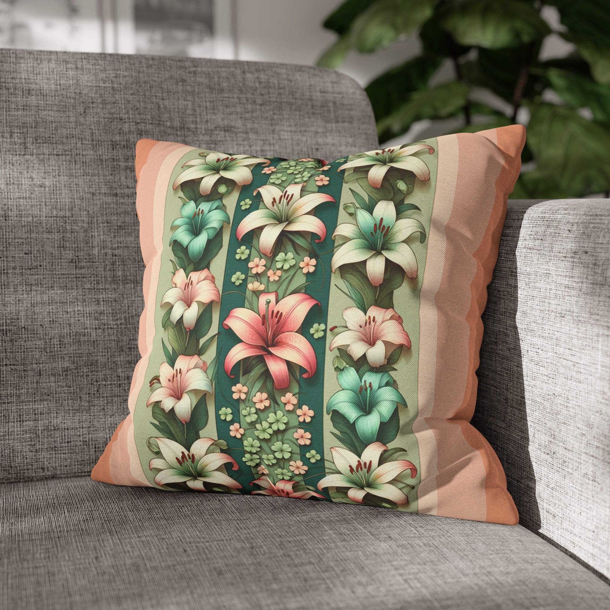 Lilies 3 - Polyester Square Pillowcase