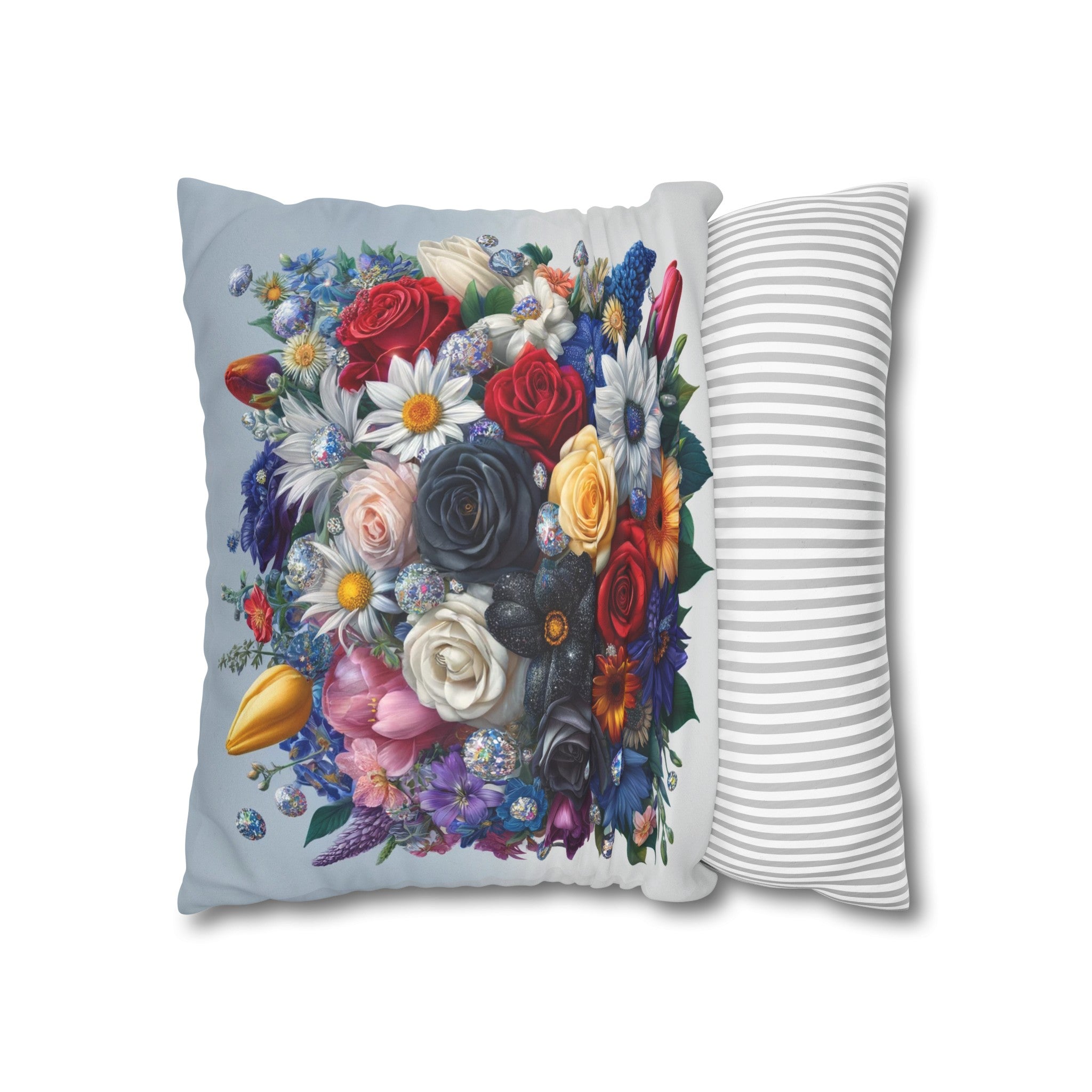 Colourful Bouquet (6) - Suede Square Pillowcase