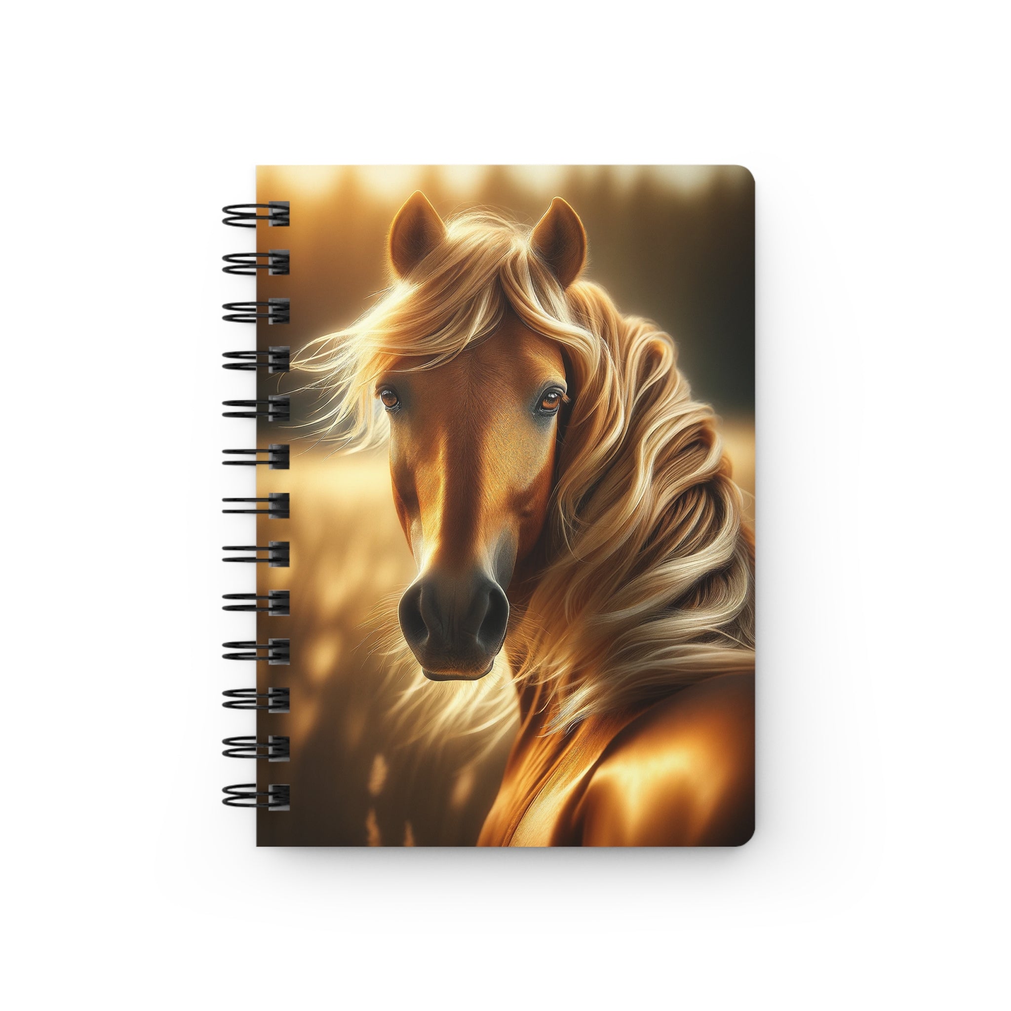 A curious, golden horse - Spiral Notebook