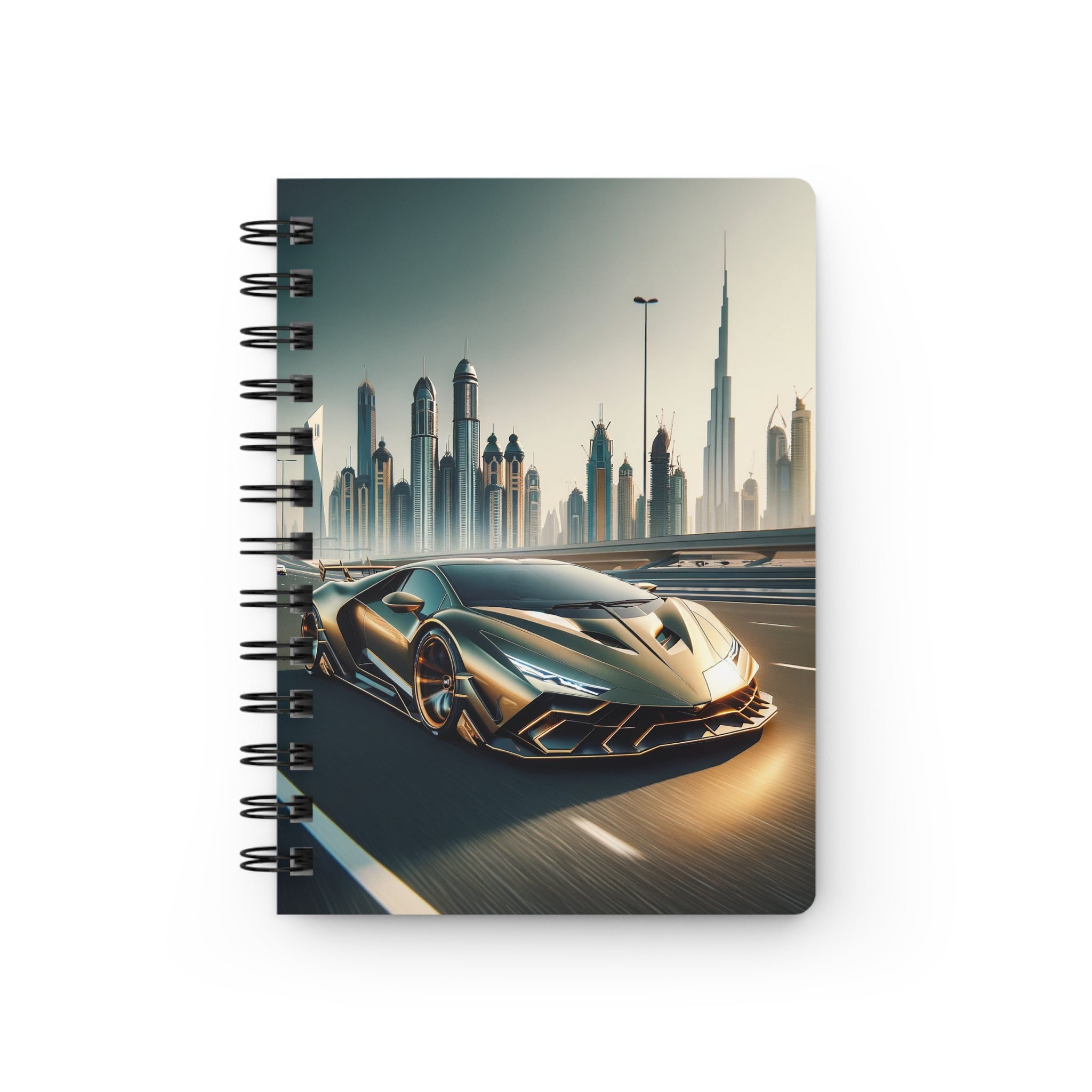 Golden colour car - Spiral Notebook