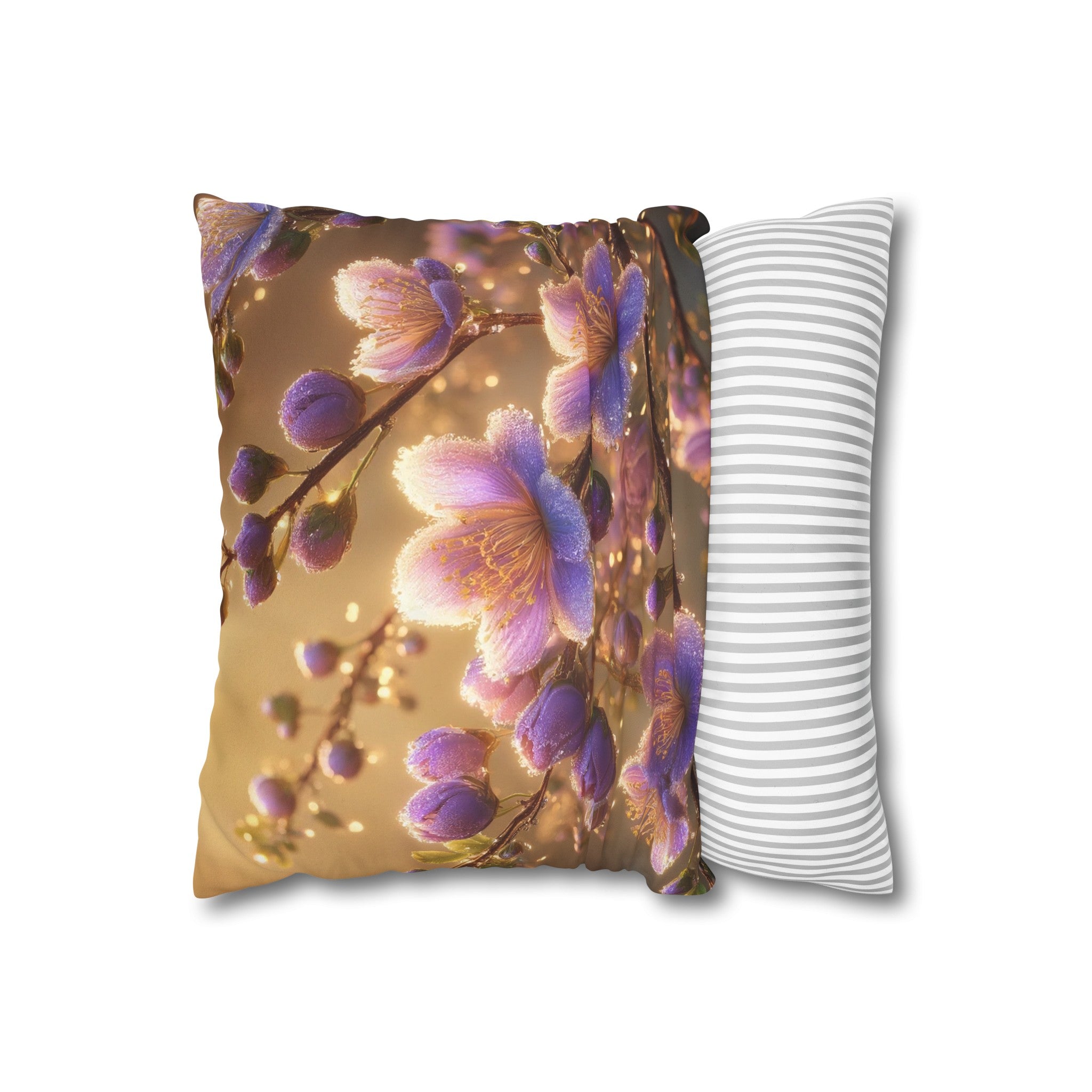 Purple diamond flowers (3) - Suede Square Pillowcase