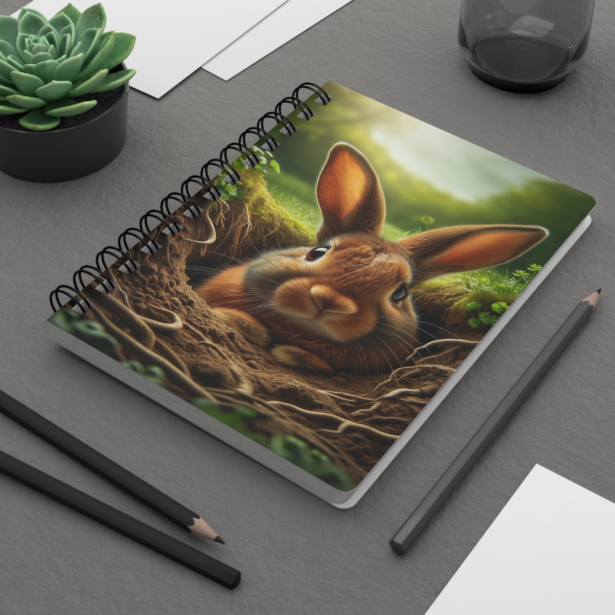 Curious Rabbit - Spiral Notebook