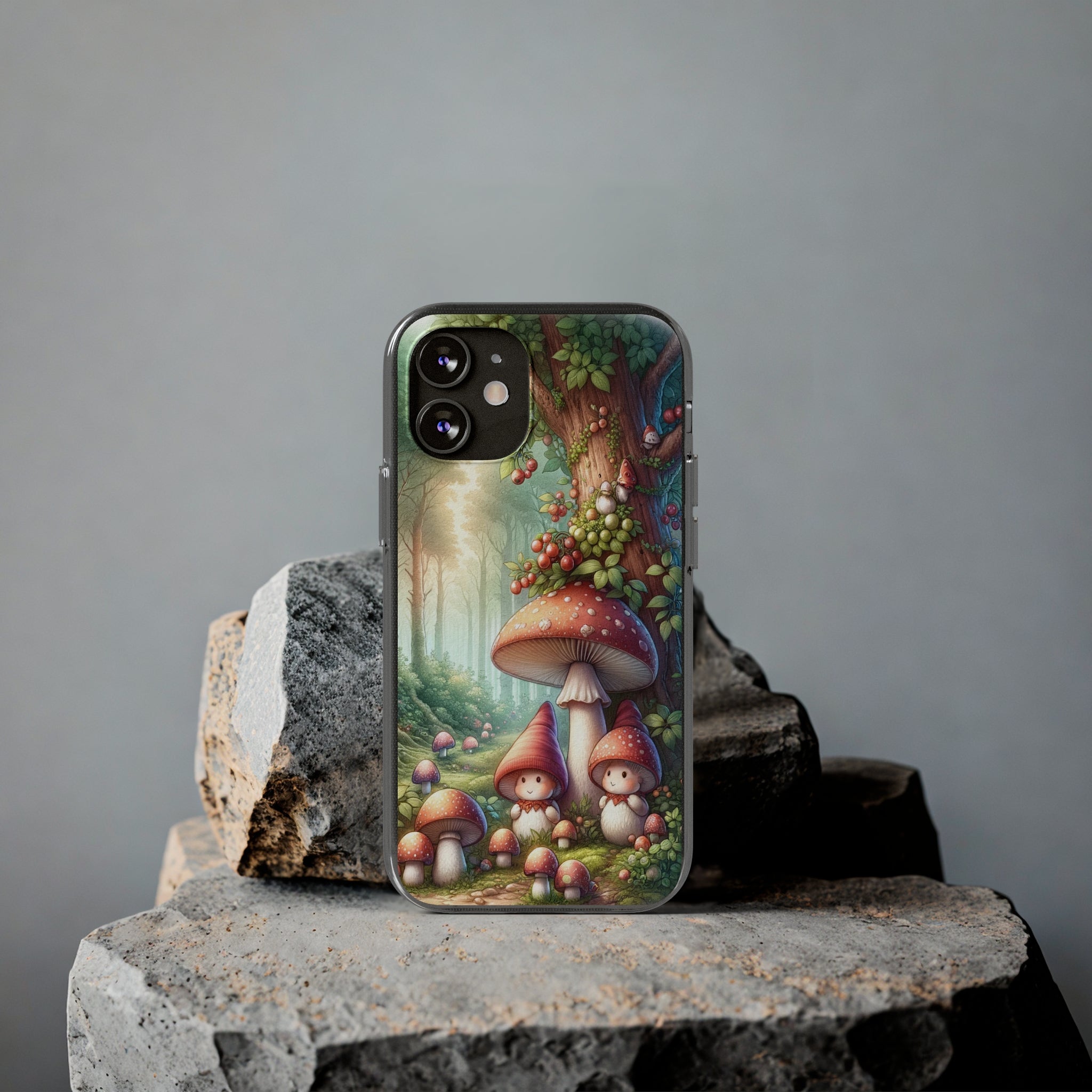 Gnomes and mushrooms - Soft Phone Case