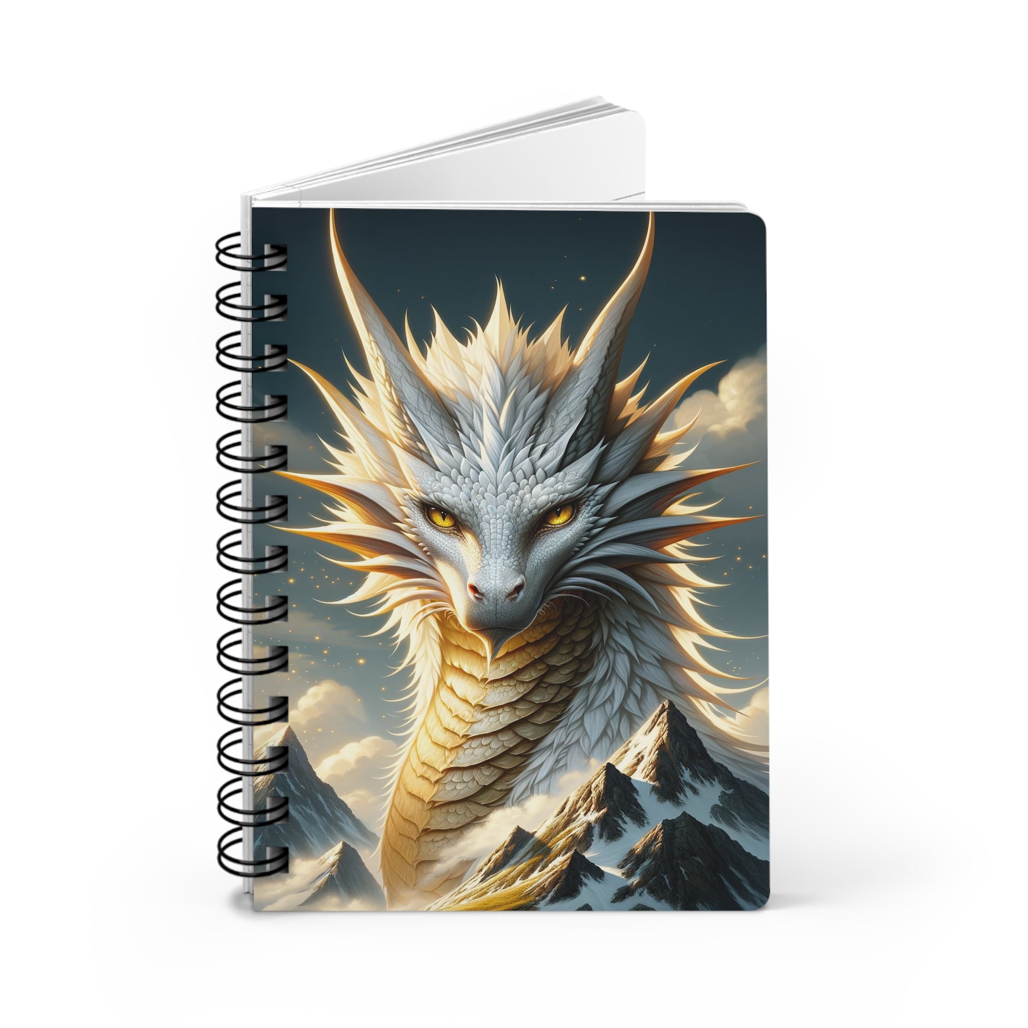 A curious, golden dragon - Spiral Notebook