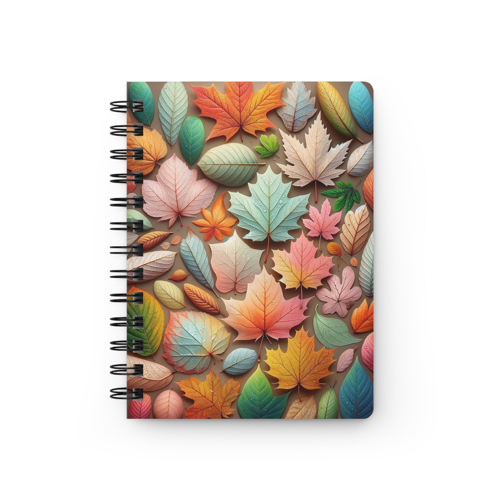 Pastel coloured leaves - Spiral Notebook