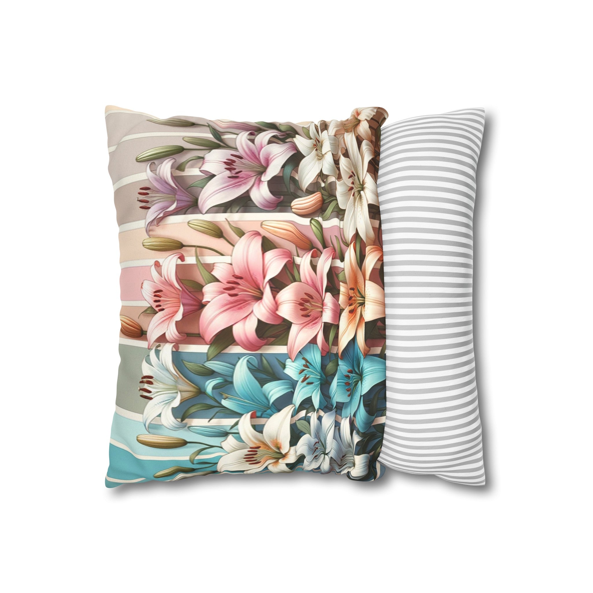 Lilies (4) - Suede Square Pillowcase