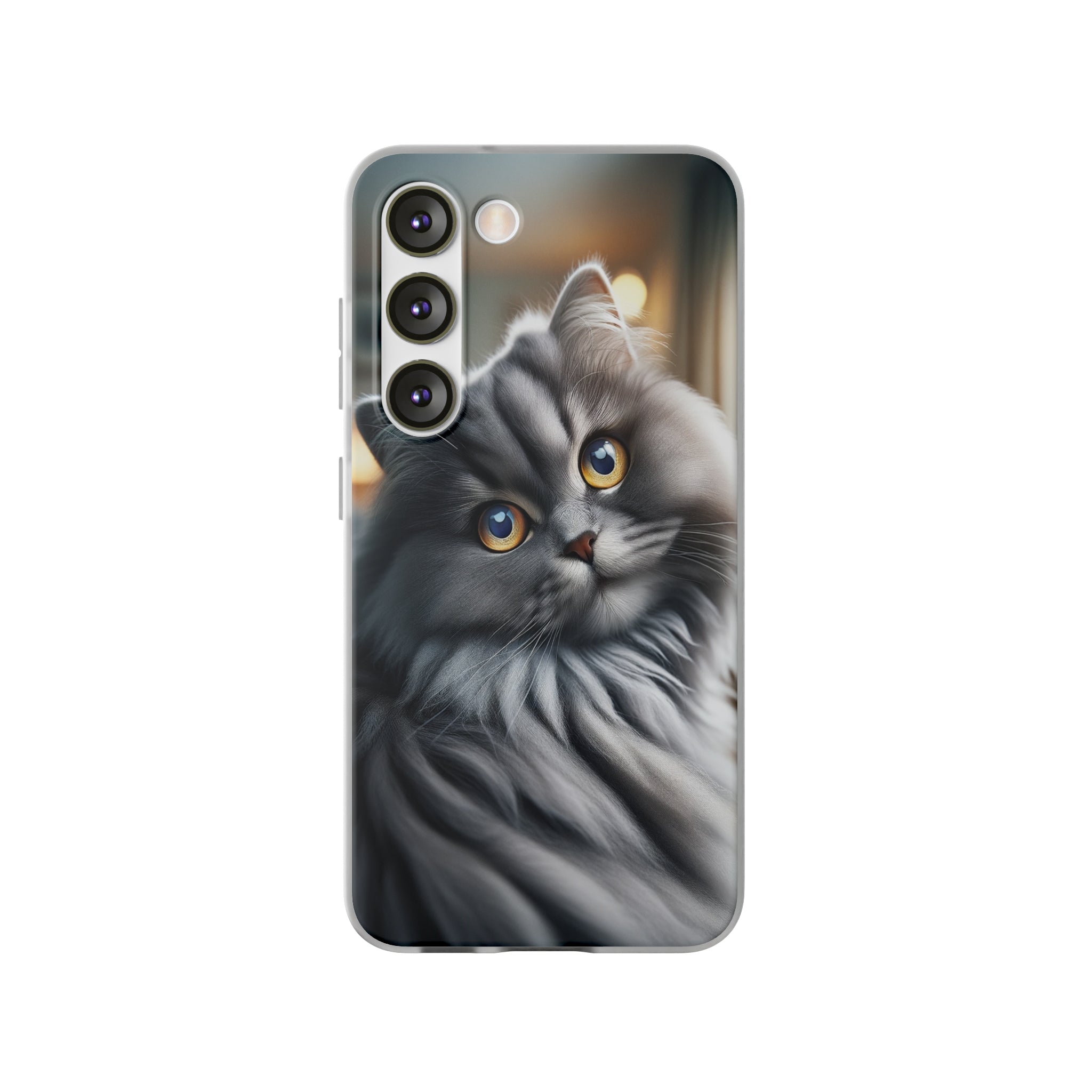 Curious, grey cat - Flexi Case (Samsung only)