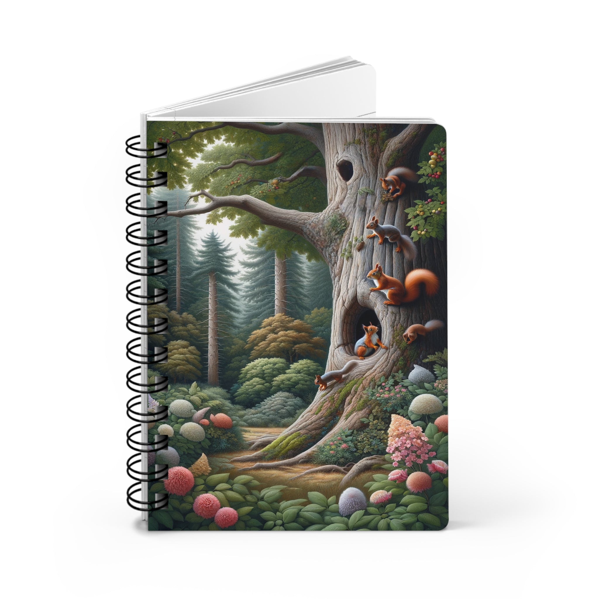 Squirrels in a tree - Spiral Notebook