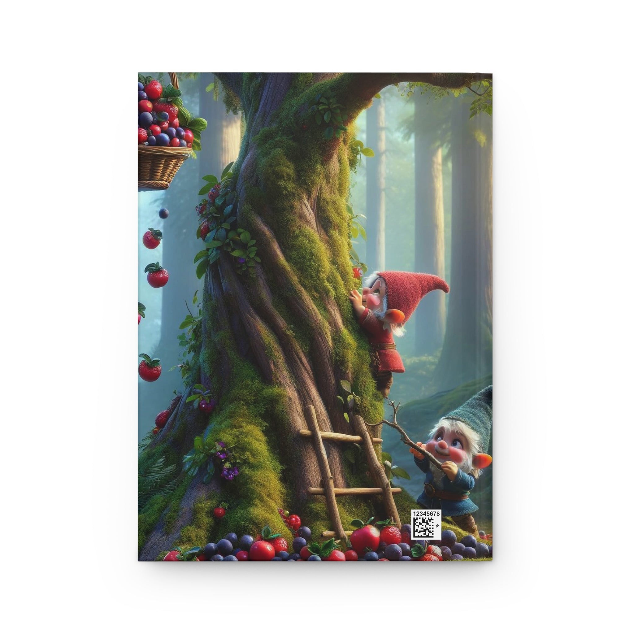 Gnomes climbing a tree - Hardcover Notebook