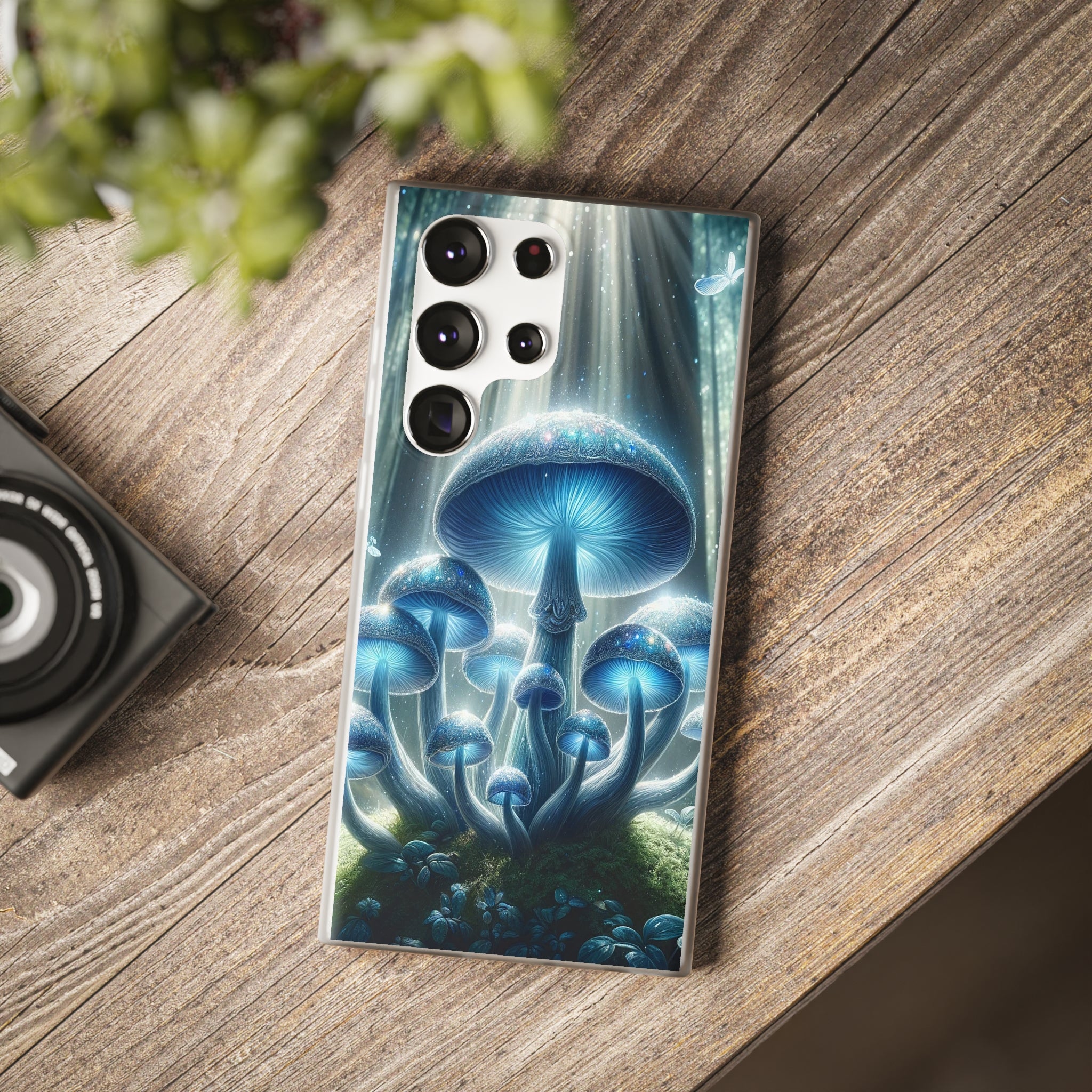 Lightblue mushrooms - Flexi Case (Samsung only)