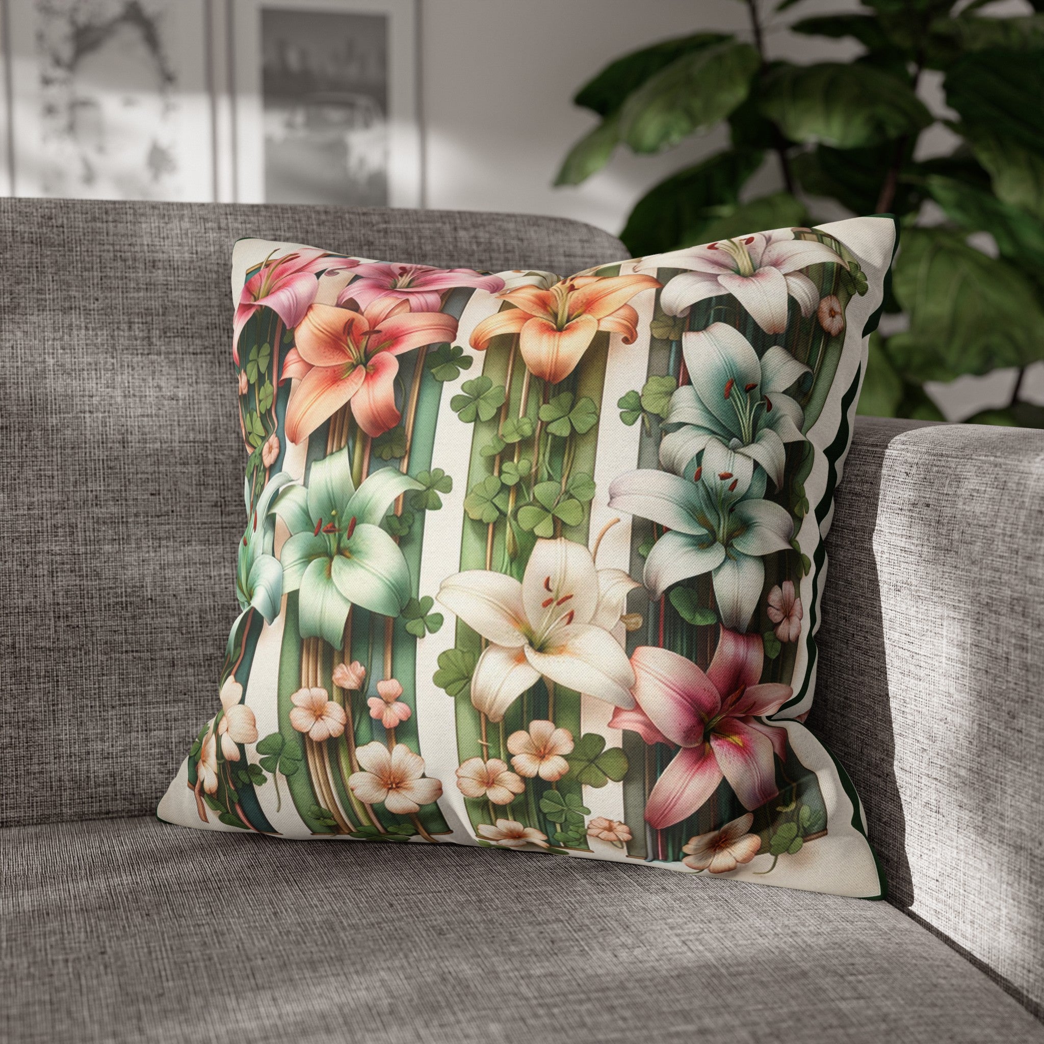 Lilies 1 - Polyester Square Pillowcase