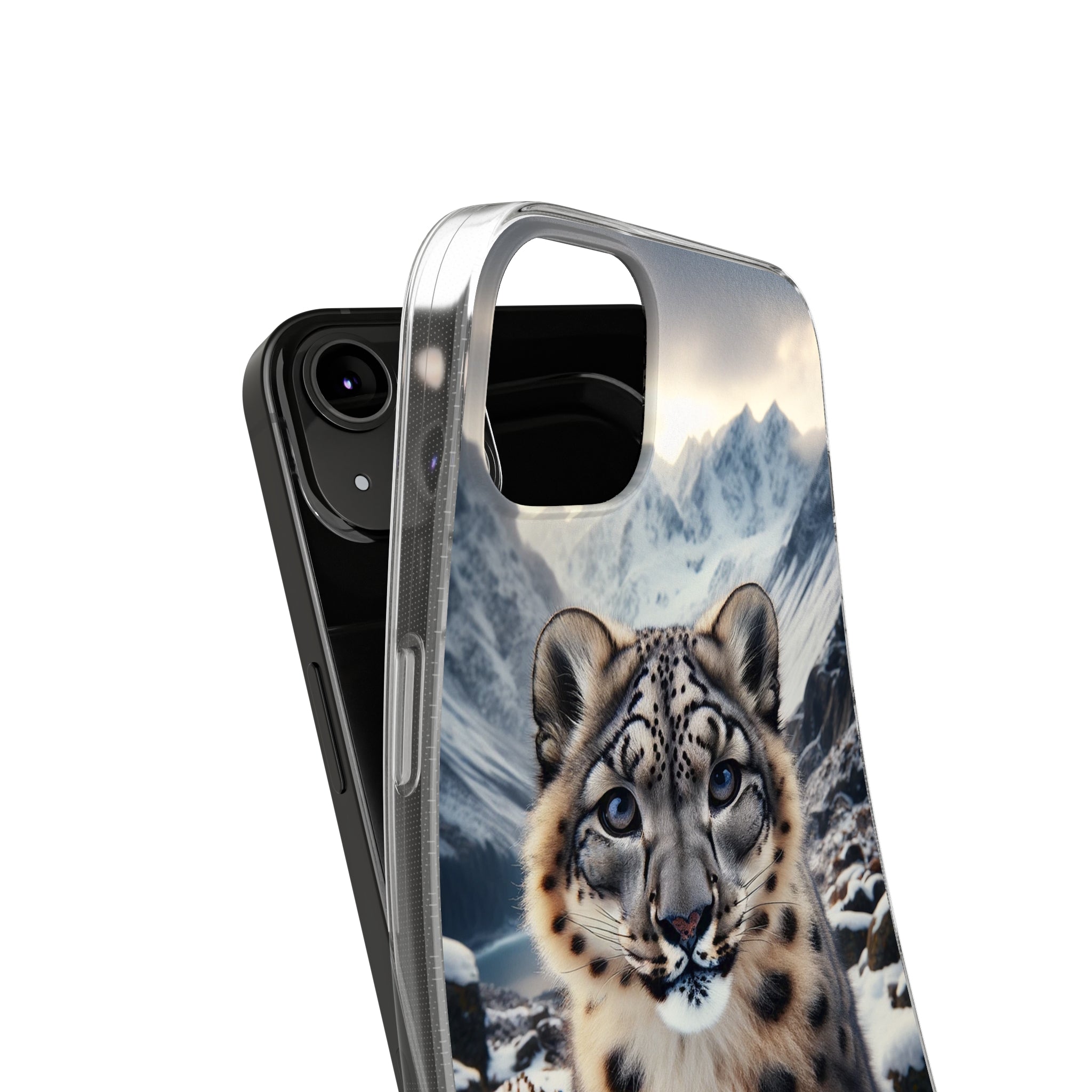 Curious Snow Leopard - Soft Phone Case