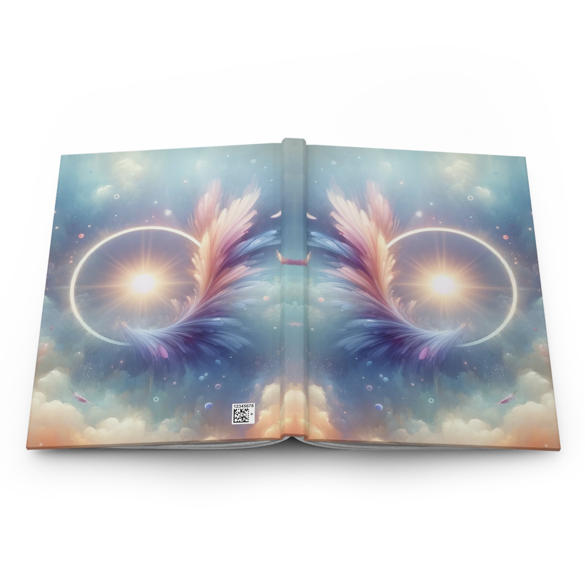 Feather in a circle - Hardcover Notebook