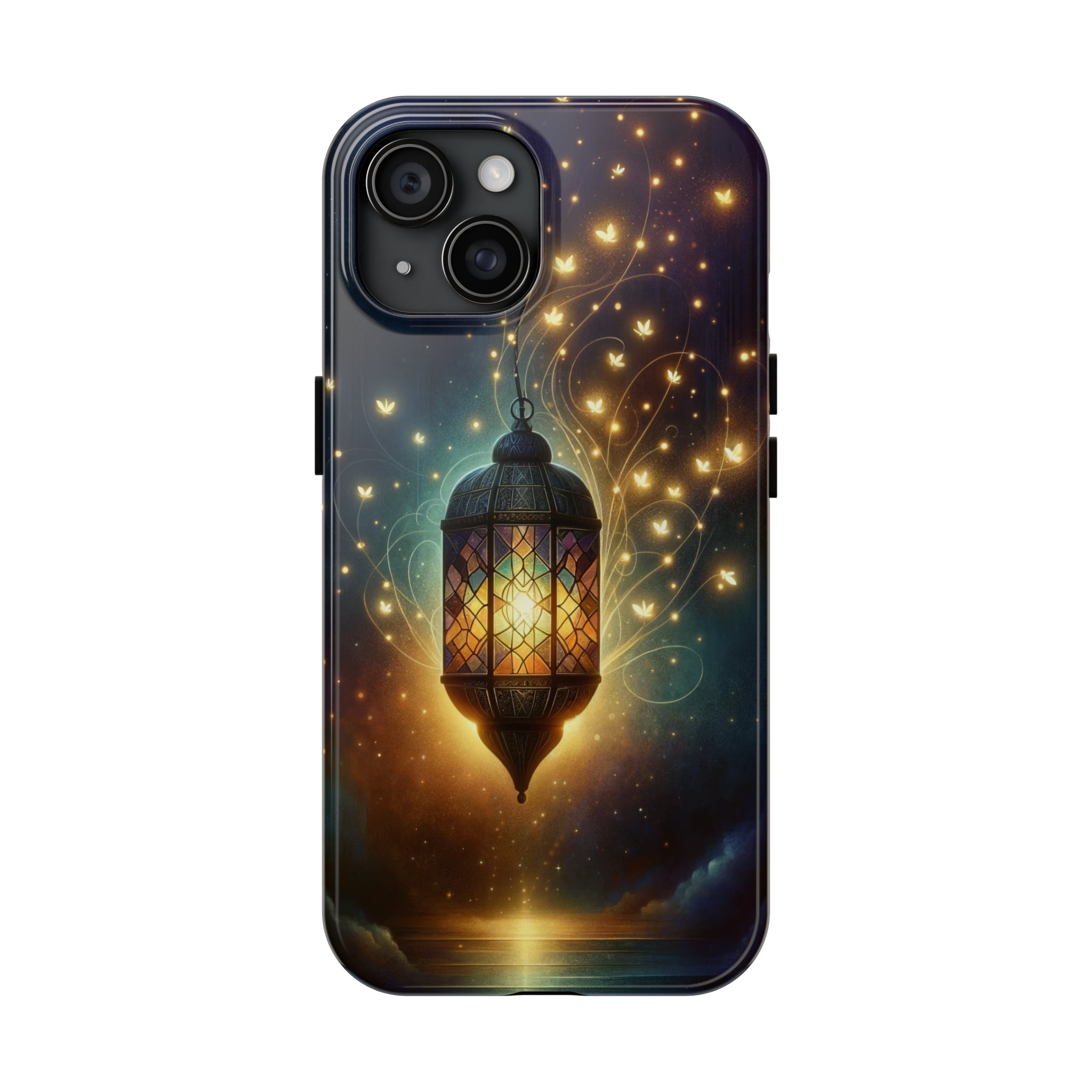 Fireflies around lamp - Tough Phone Case