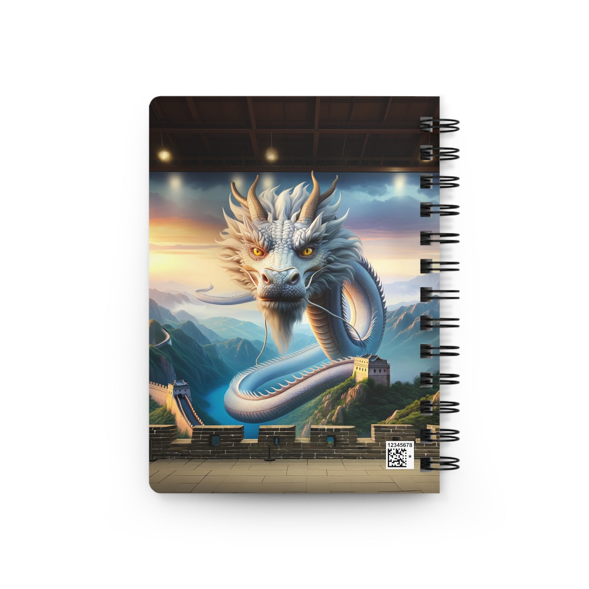 A curious, white, flying dragon - Spiral Notebook