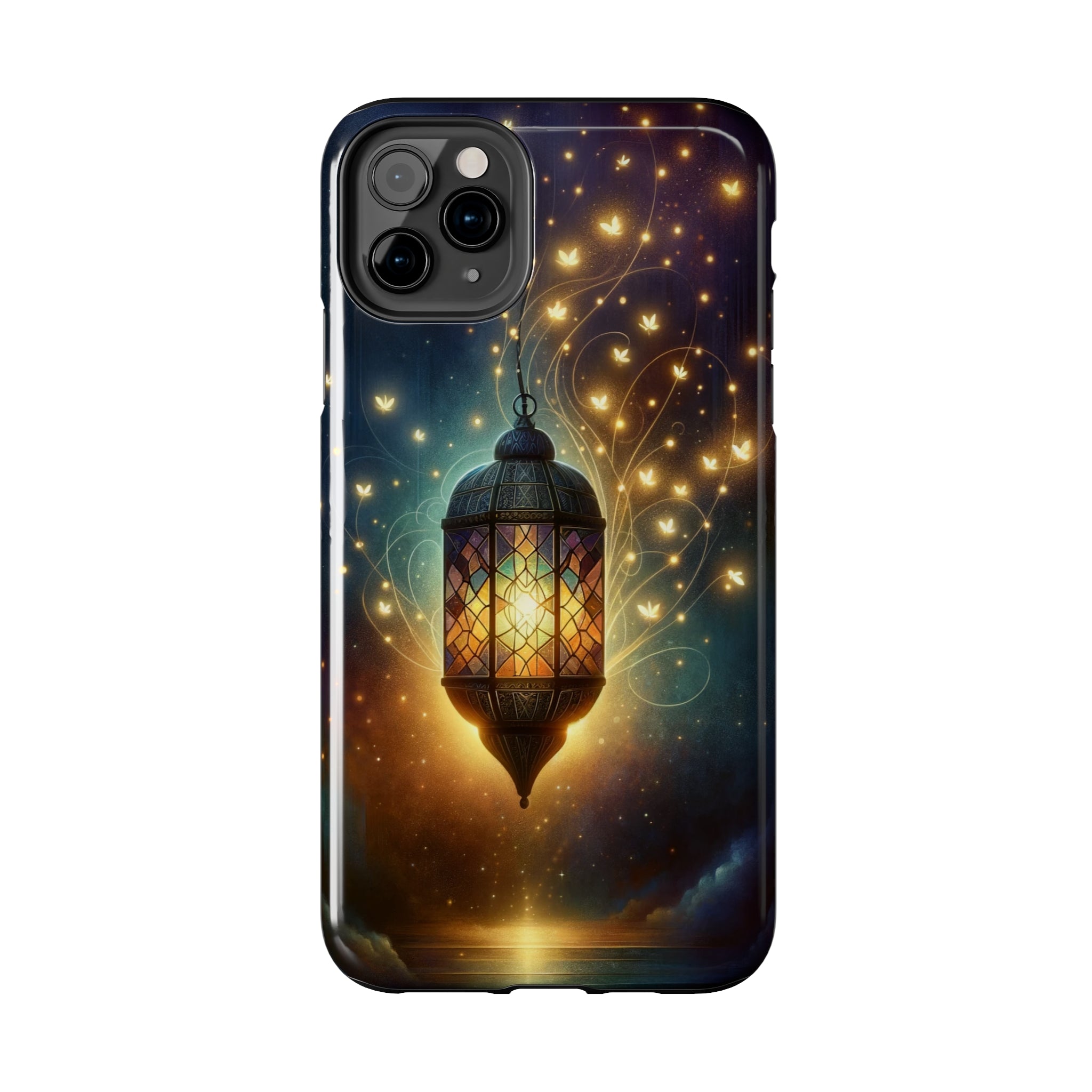 Fireflies around lamp - Tough Phone Case