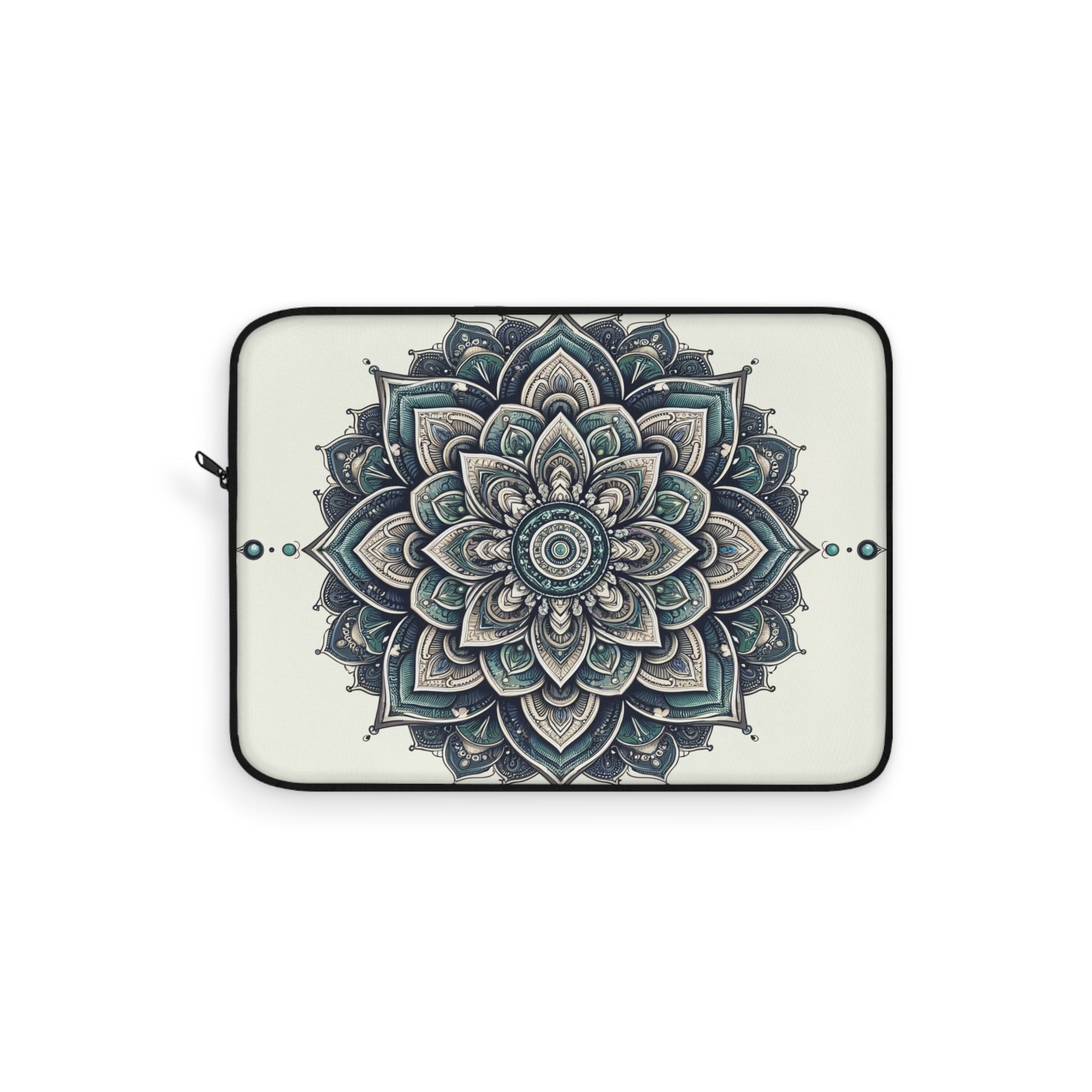 Grey and green Mandala - Laptop Sleeve