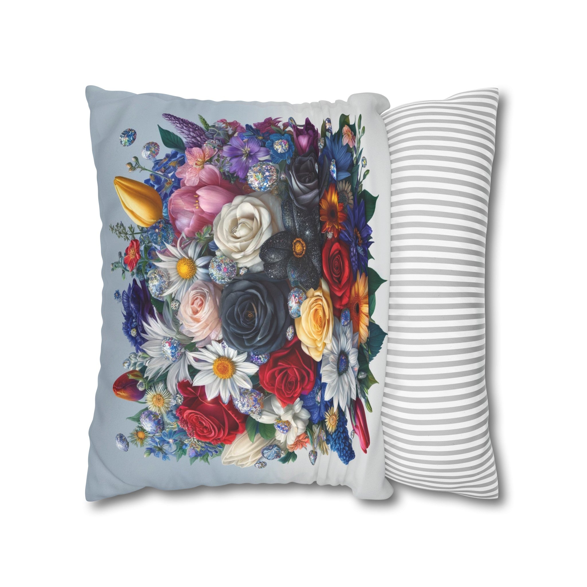 Colourful Bouquet (6) - Suede Square Pillowcase