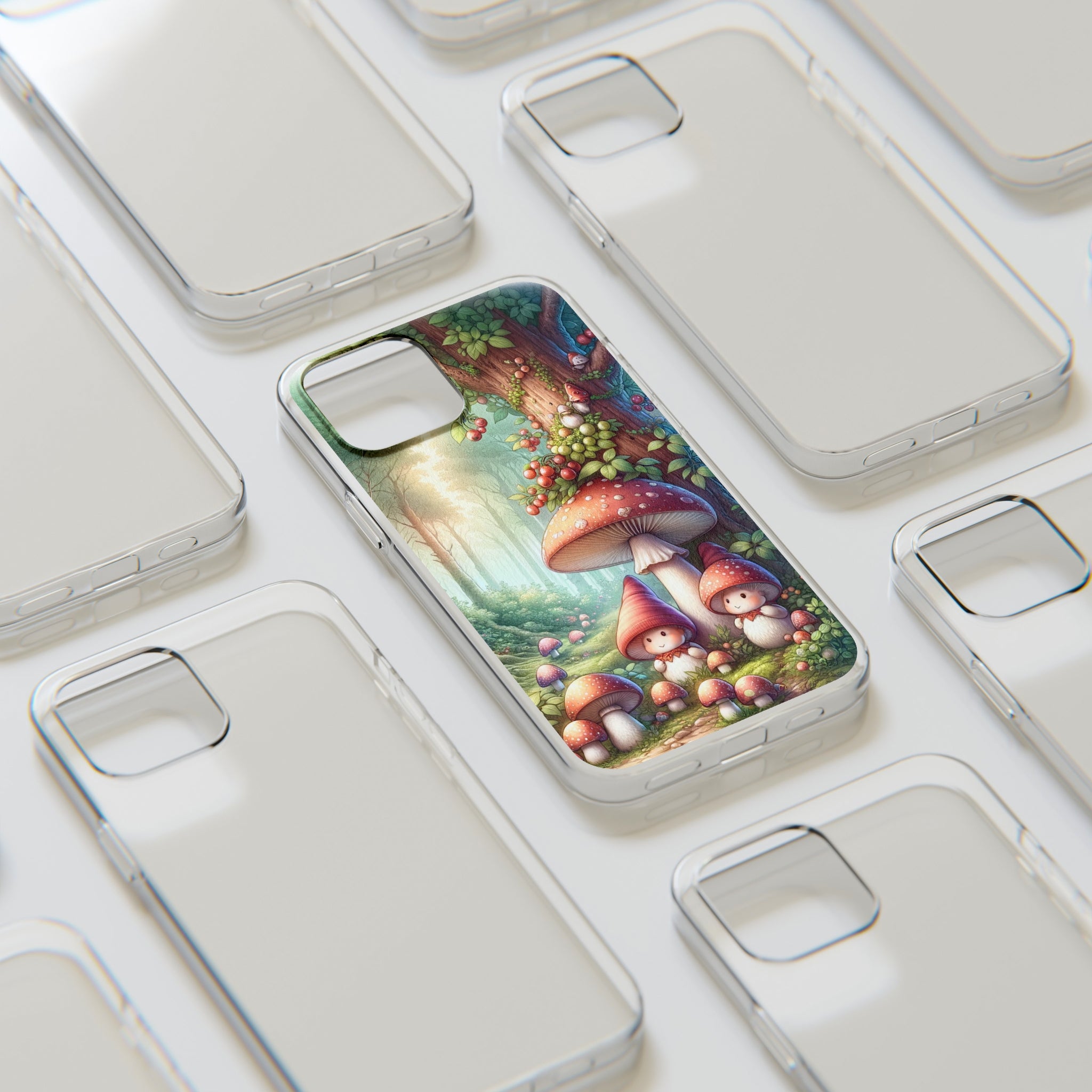 Gnomes and mushrooms - Soft Phone Case