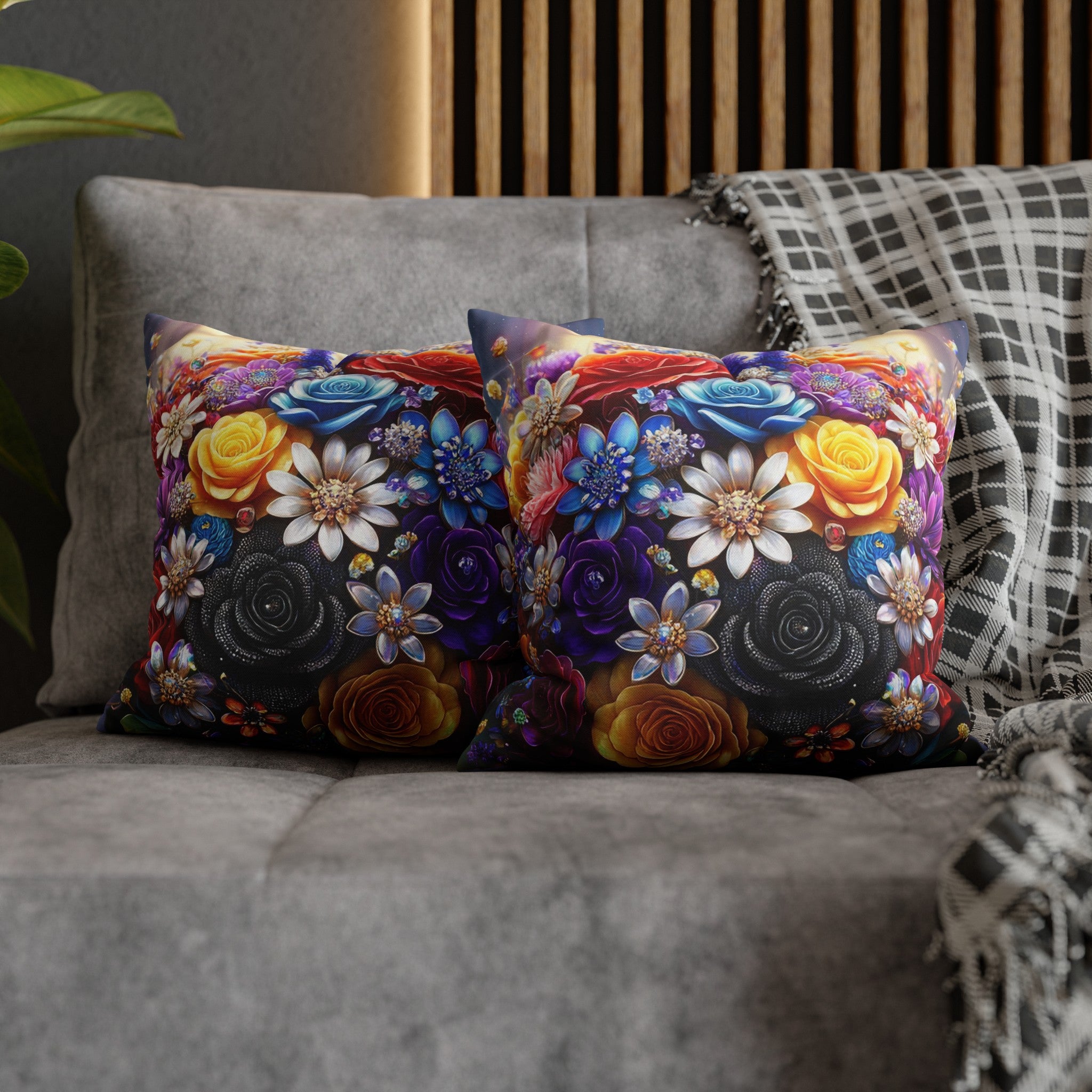 Colourful Bouquet (1) - Polyester Square Pillowcase