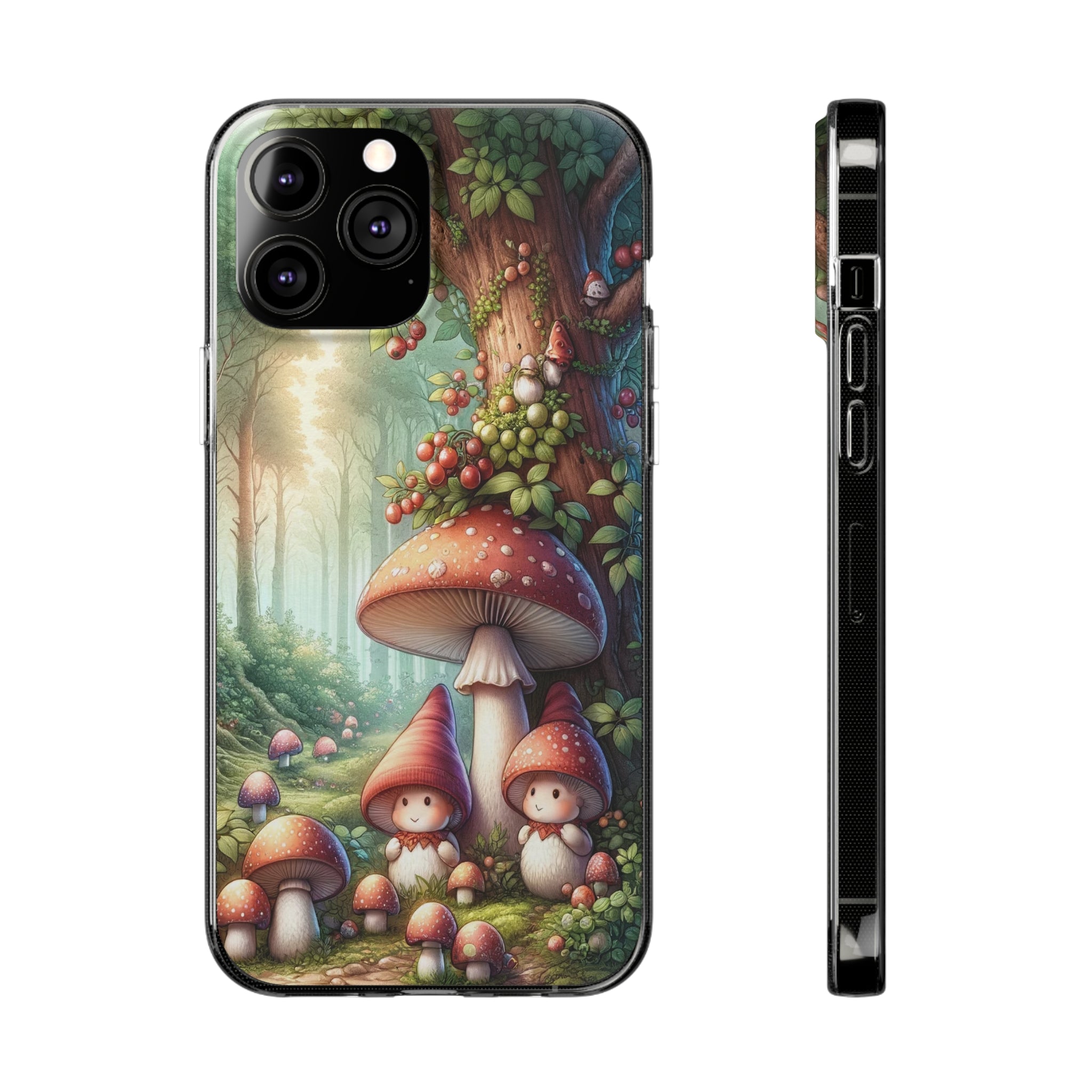 Gnomes and mushrooms - Soft Phone Case