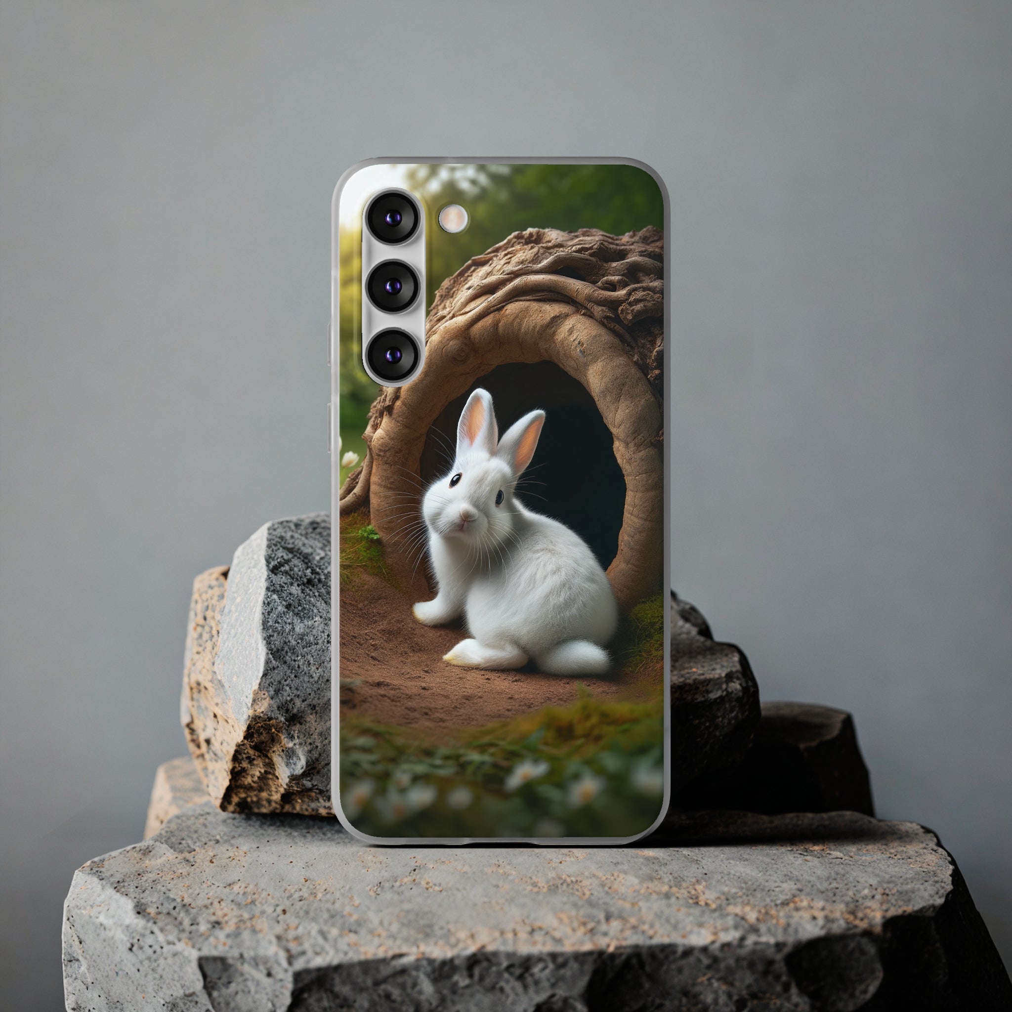 Curious, white rabbit - Flexi Case (Samsung only)