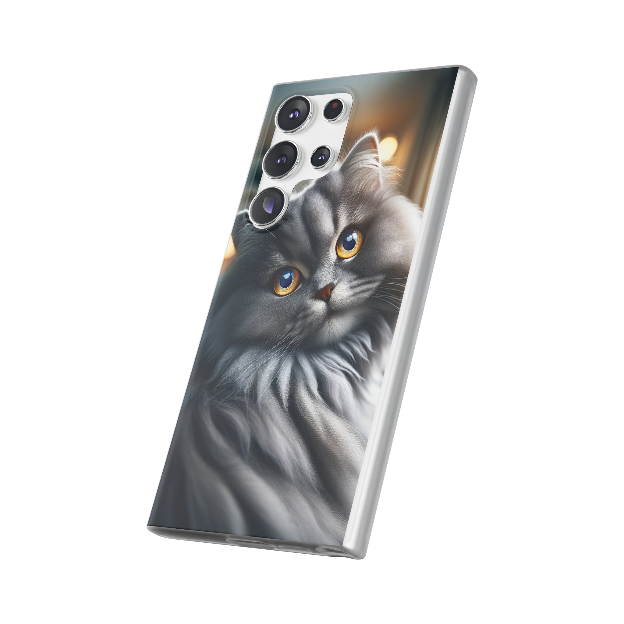 Curious, grey cat - Flexi Case (Samsung only)