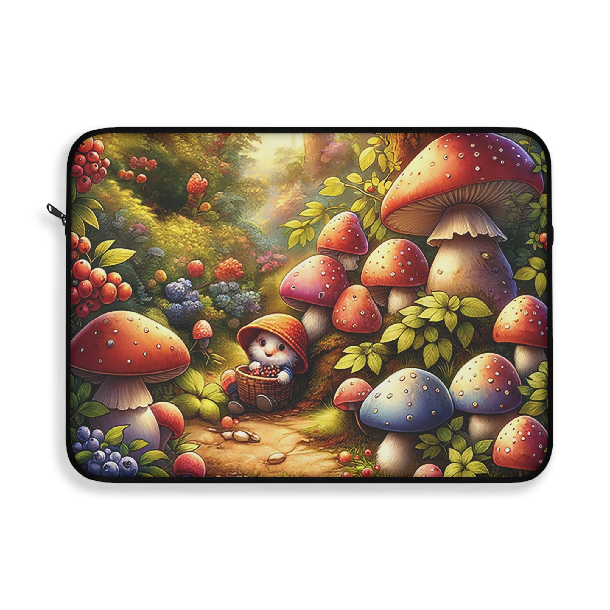 Gnome under mushrooms - Laptop Sleeve