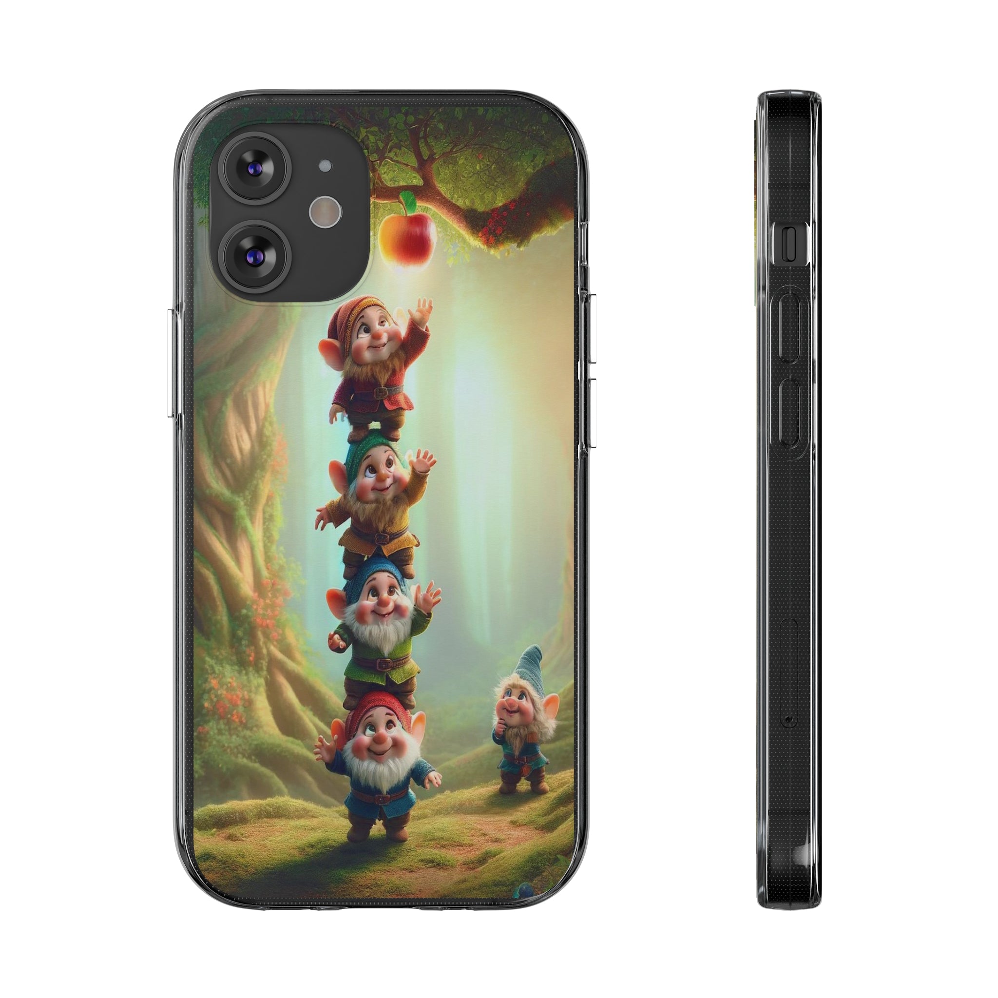 Gnomes reaching an apple - Soft Phone Case