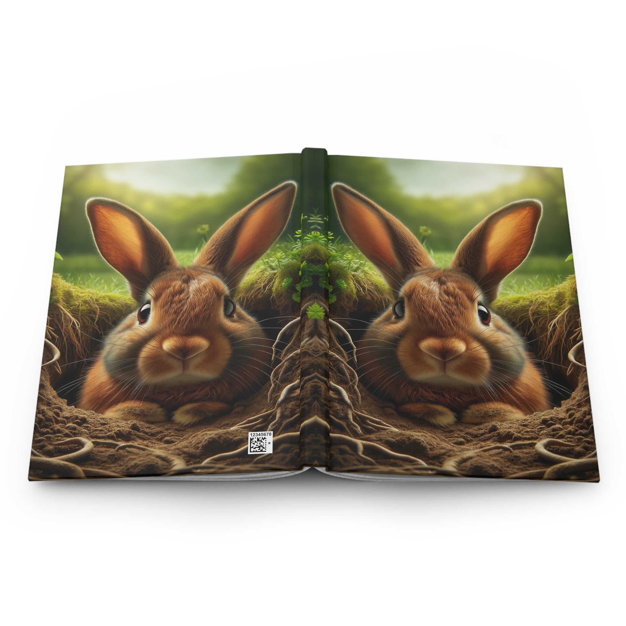 A curious, brown rabbit - Hardcover Notebook