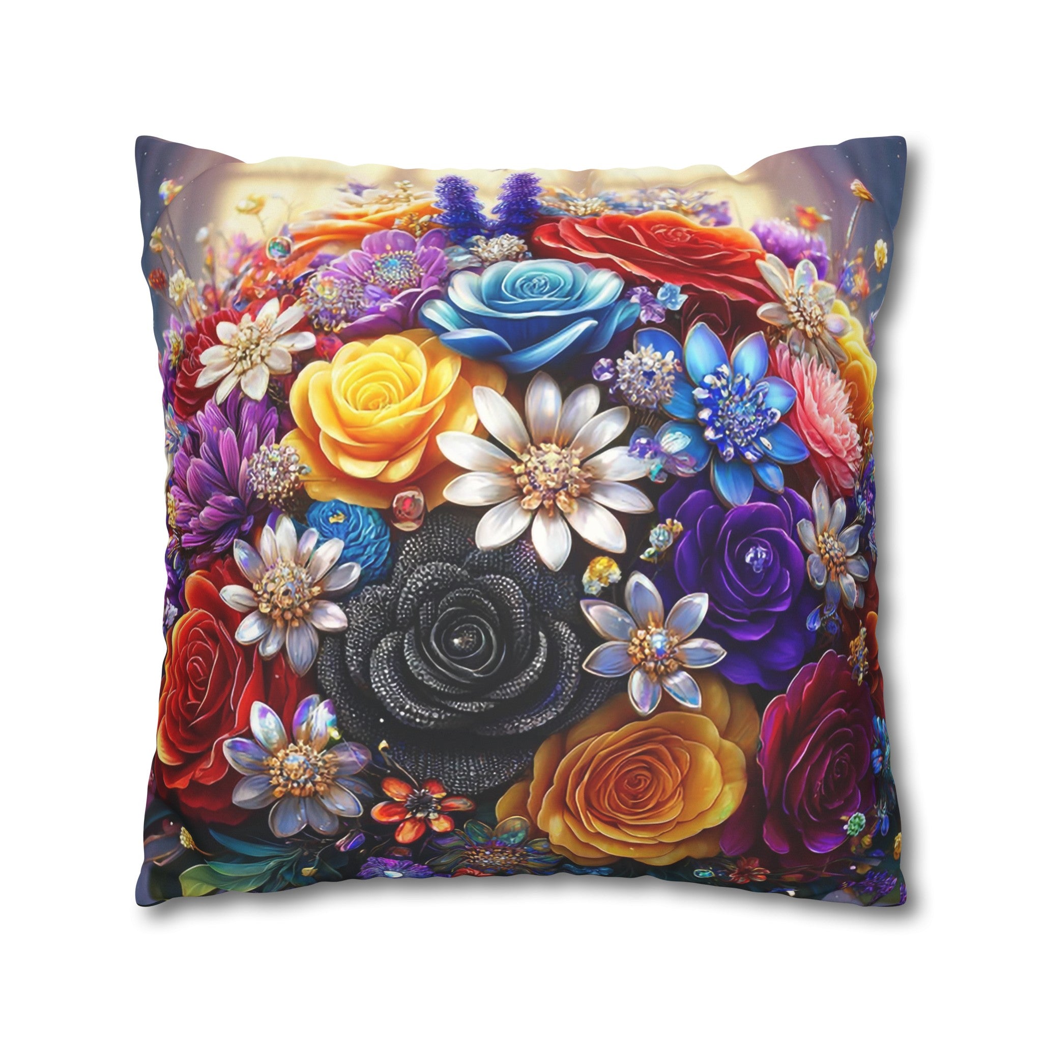 Colourful Bouquet (1) - Suede Square Pillowcase