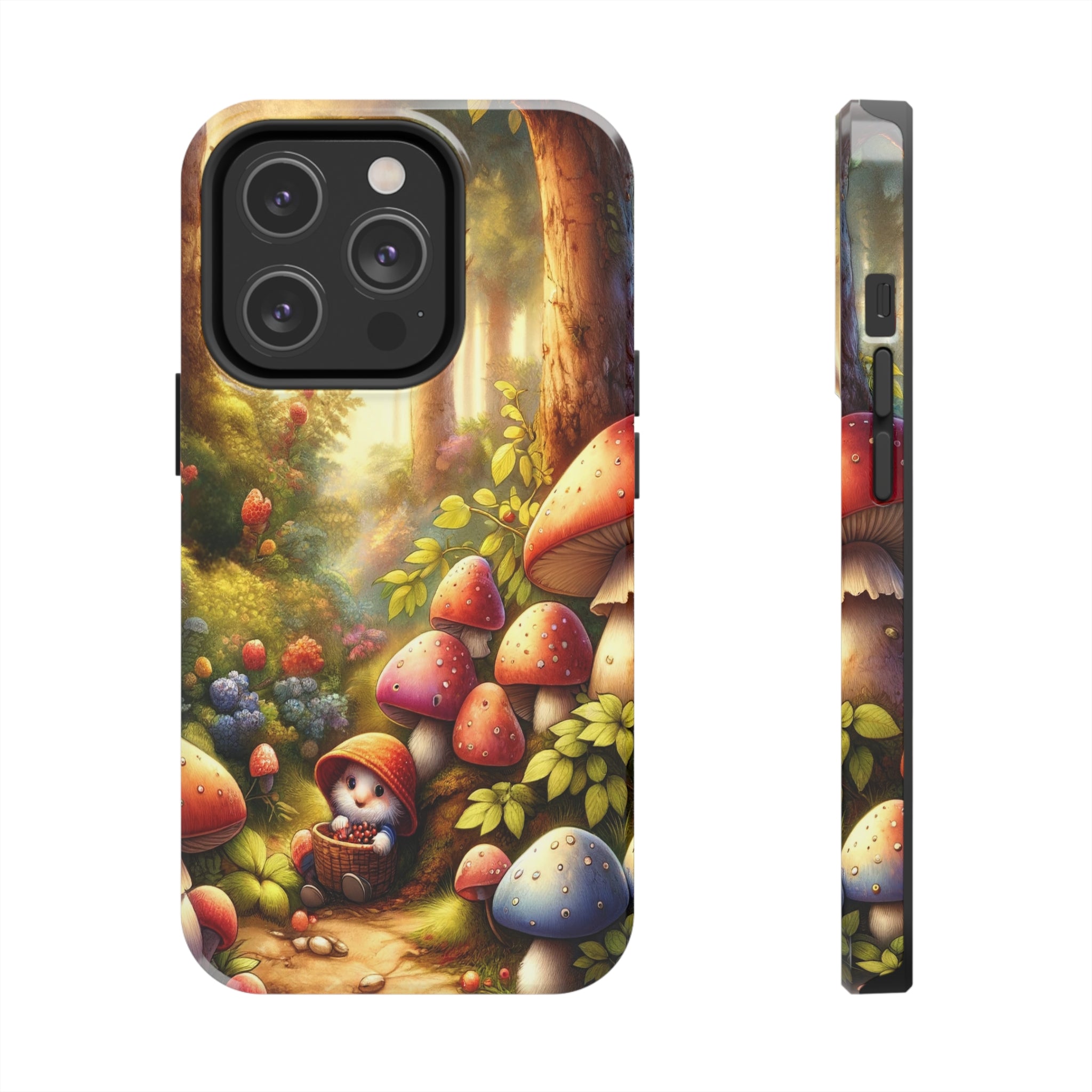 Gnomes sitting under mushroom - Tough Phone Case