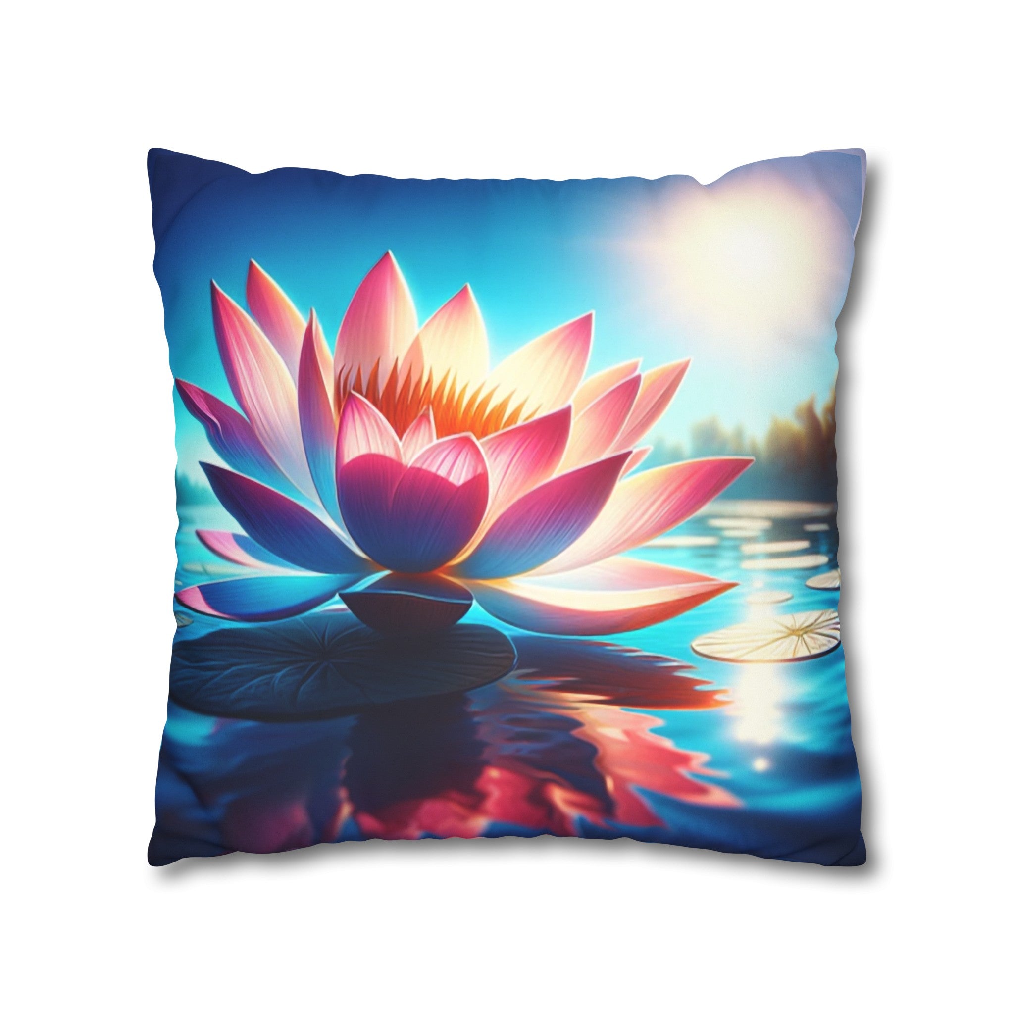 Lotus Flower (2) - Suede Square Pillowcase