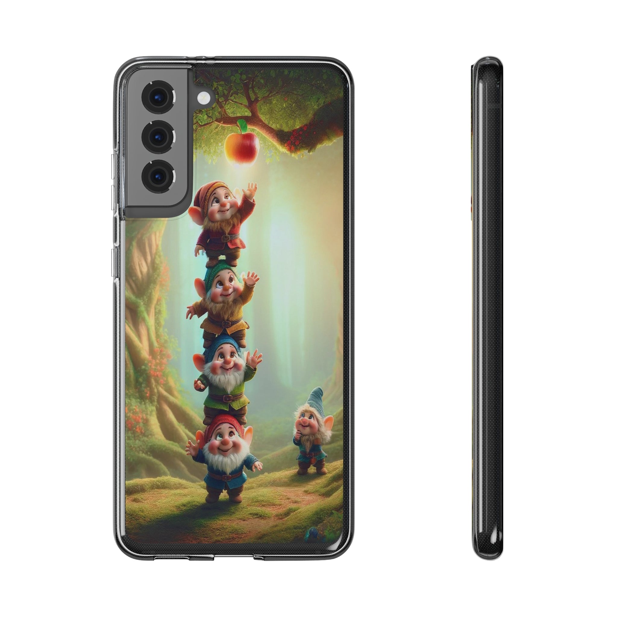 Gnomes reaching an apple - Soft Phone Case