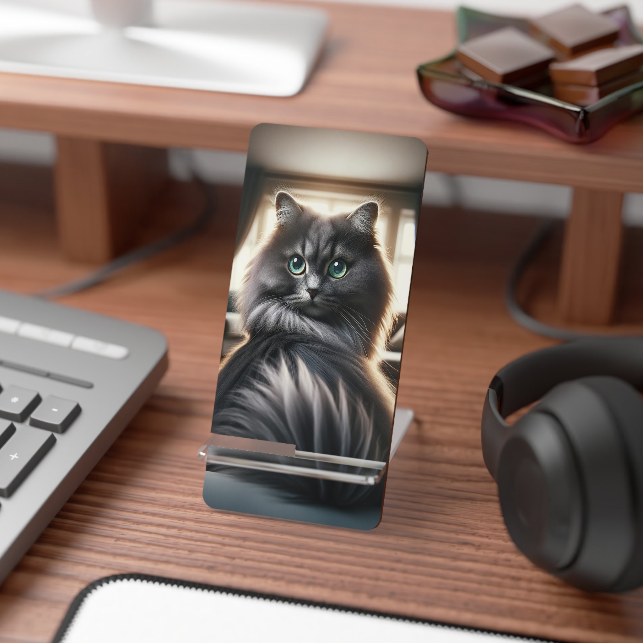 Grey cat - Smartphone Stand