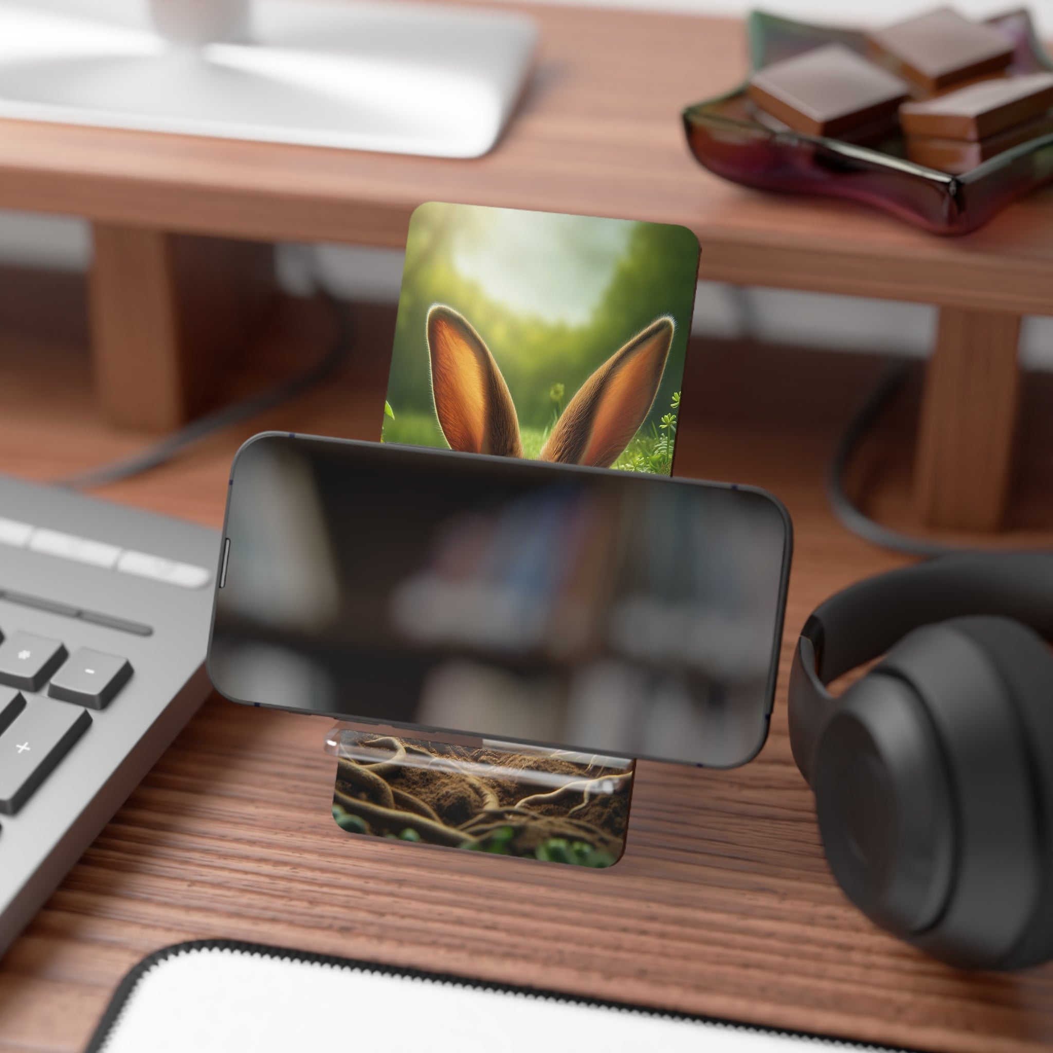 Brown rabbit in a hole - Smartphone Stand