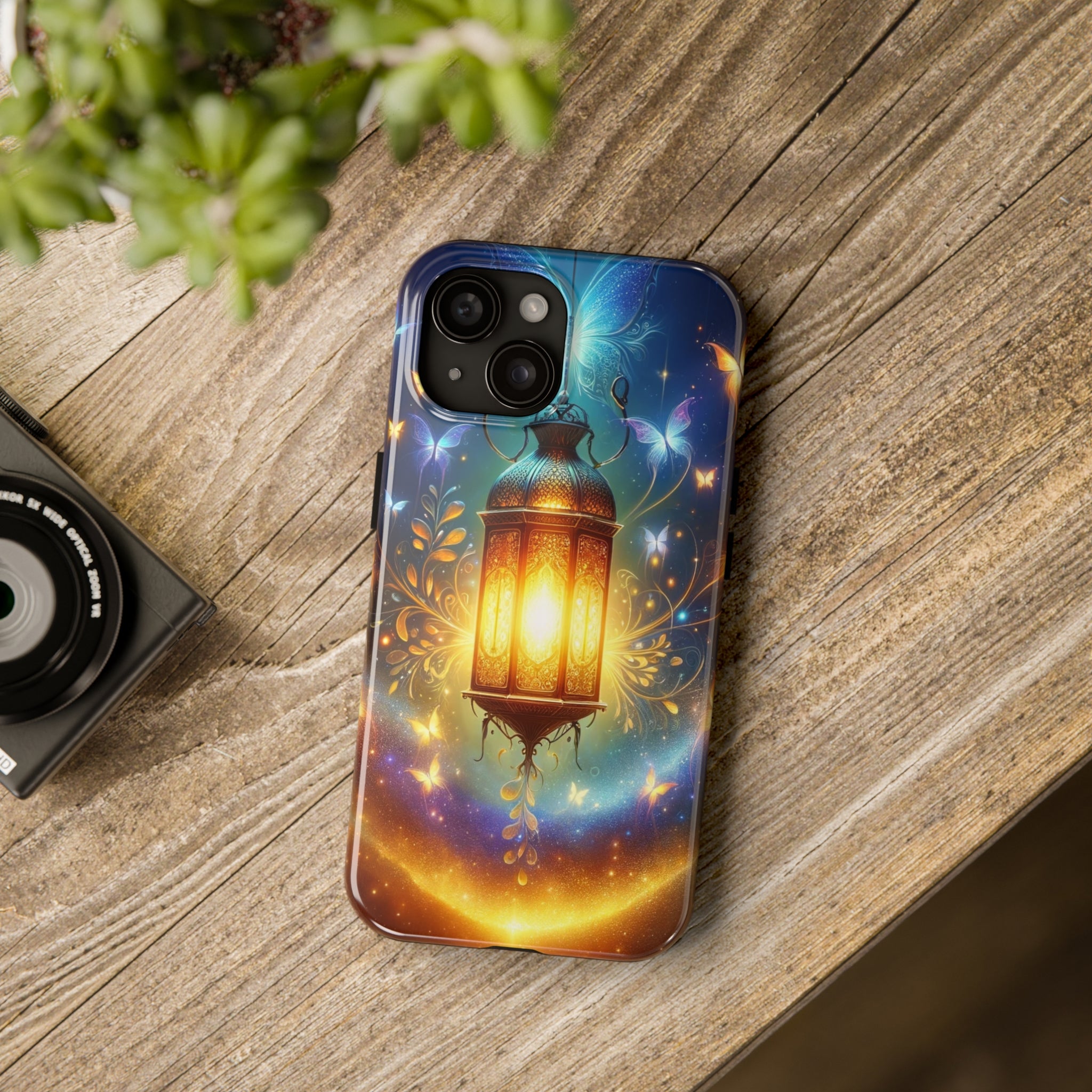 Butterflies around a lamp - Tough Phone Case