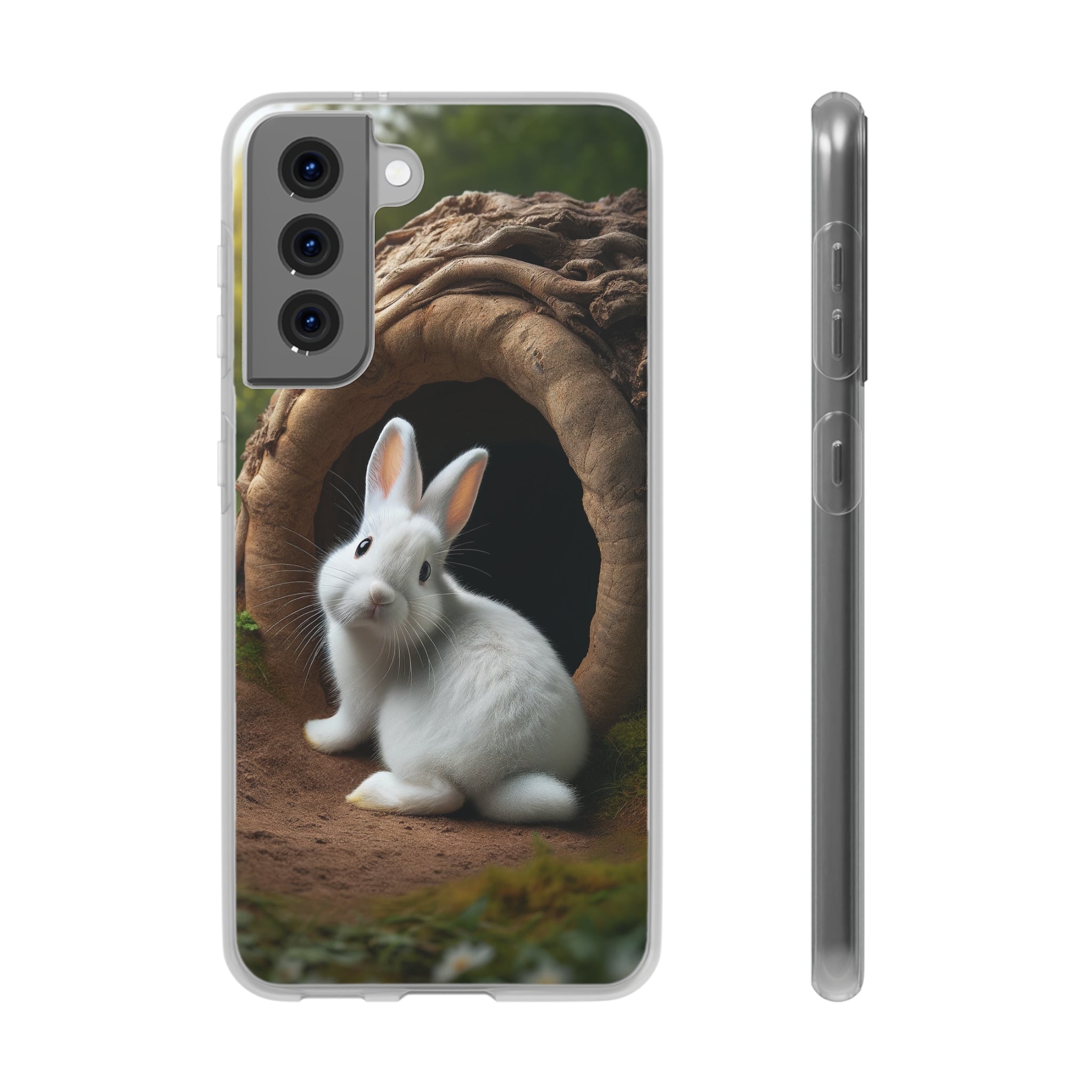 Curious, white rabbit - Flexi Case (Samsung only)