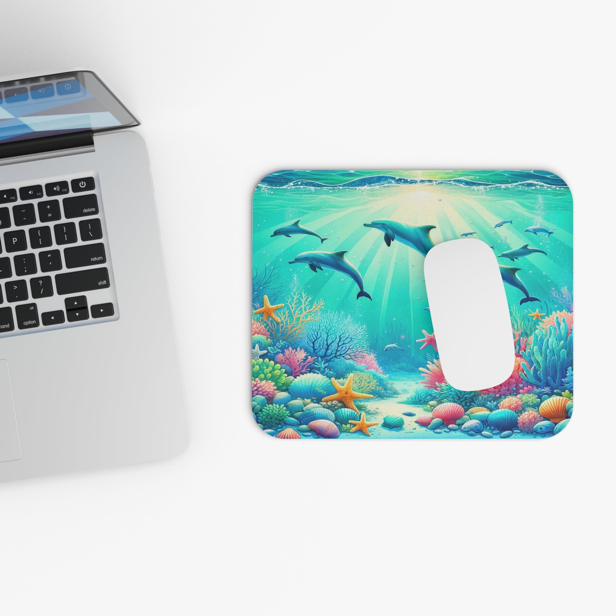 Dolphins in turquoise water - Mouse Pad (Rectangle)