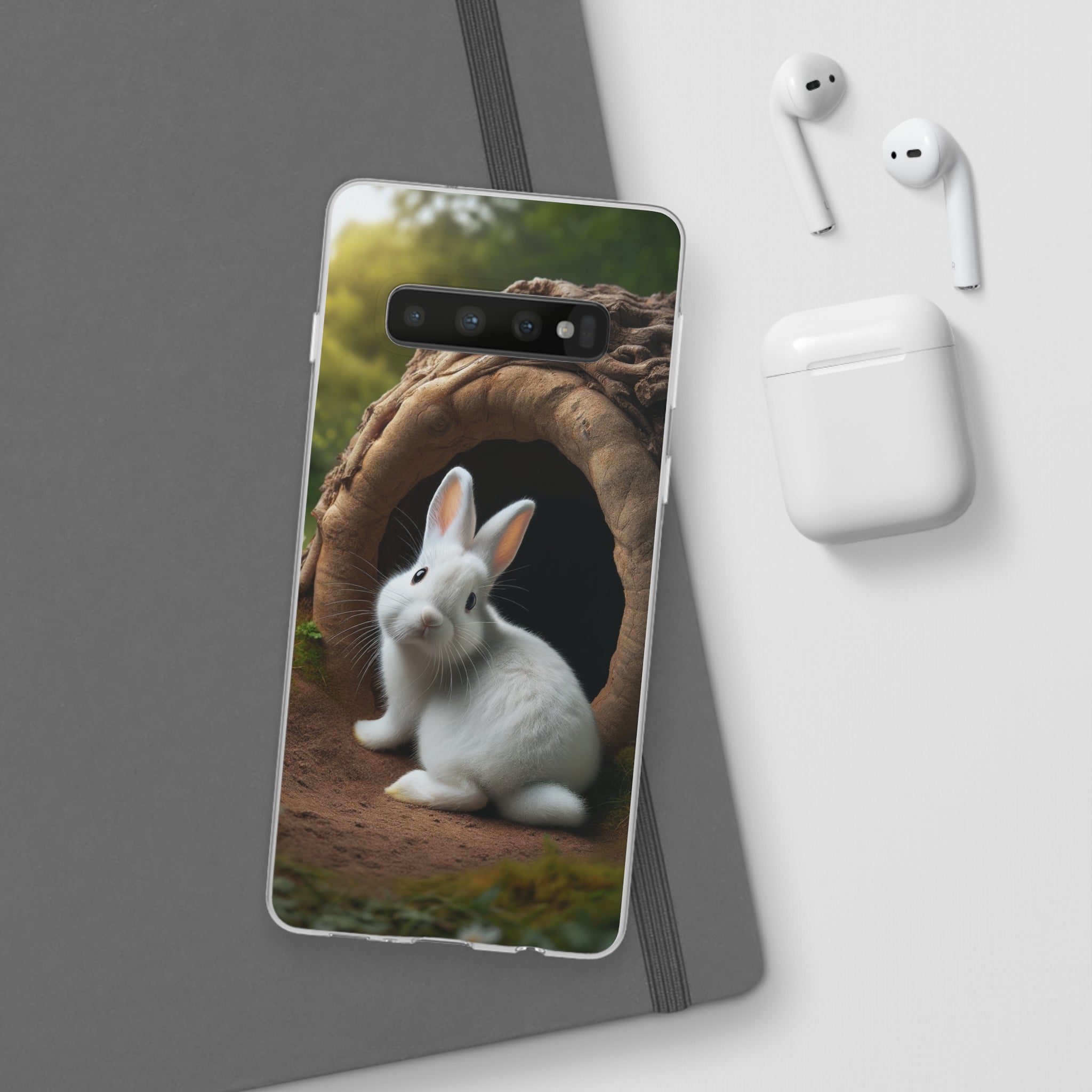 Curious, white rabbit - Flexi Case (Samsung only)