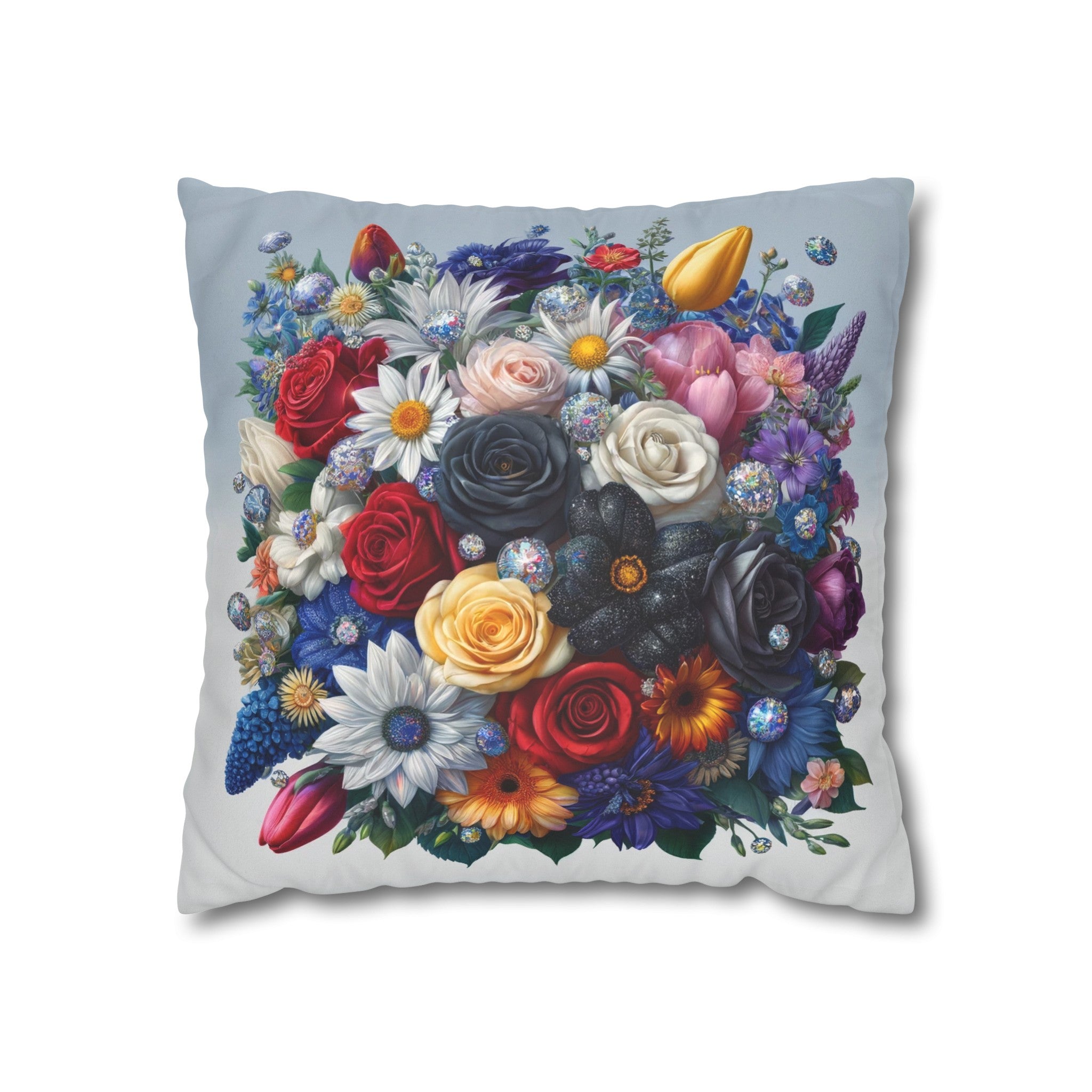 Colourful Bouquet (6) - Suede Square Pillowcase