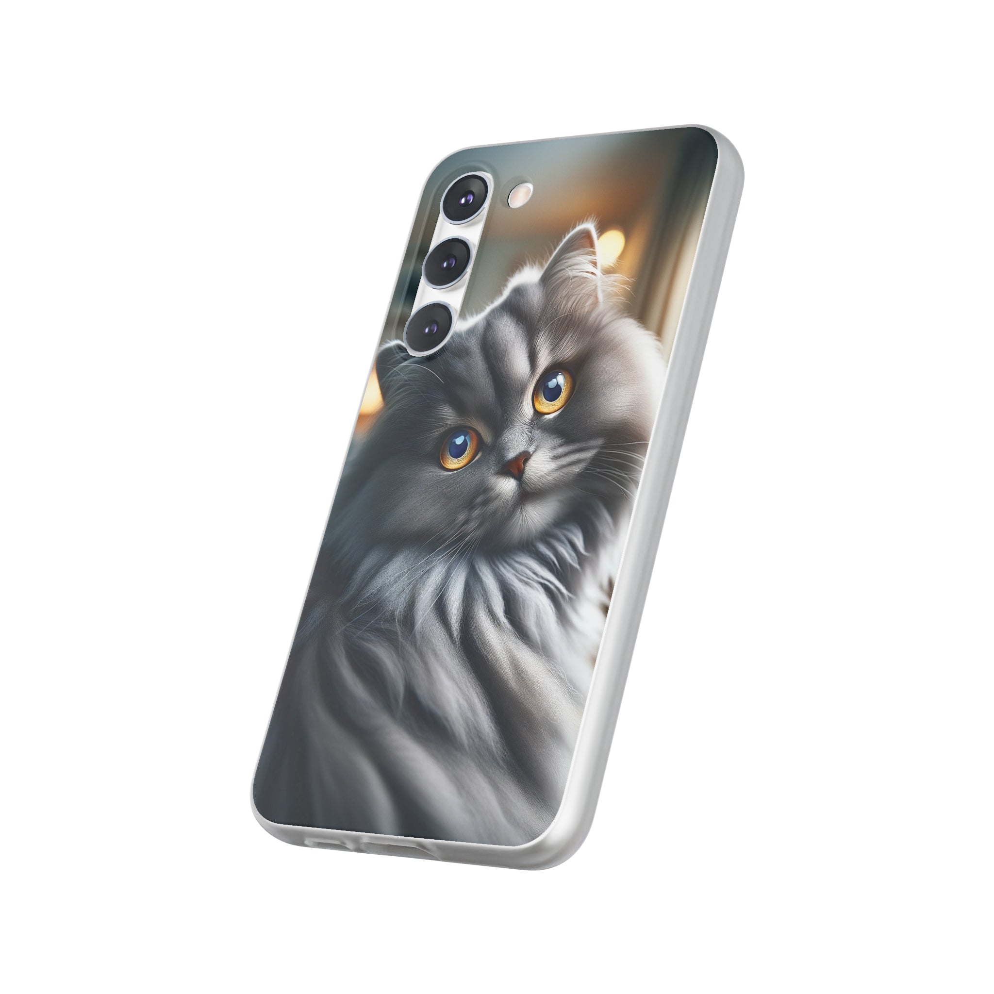 Curious, grey cat - Flexi Case (Samsung only)