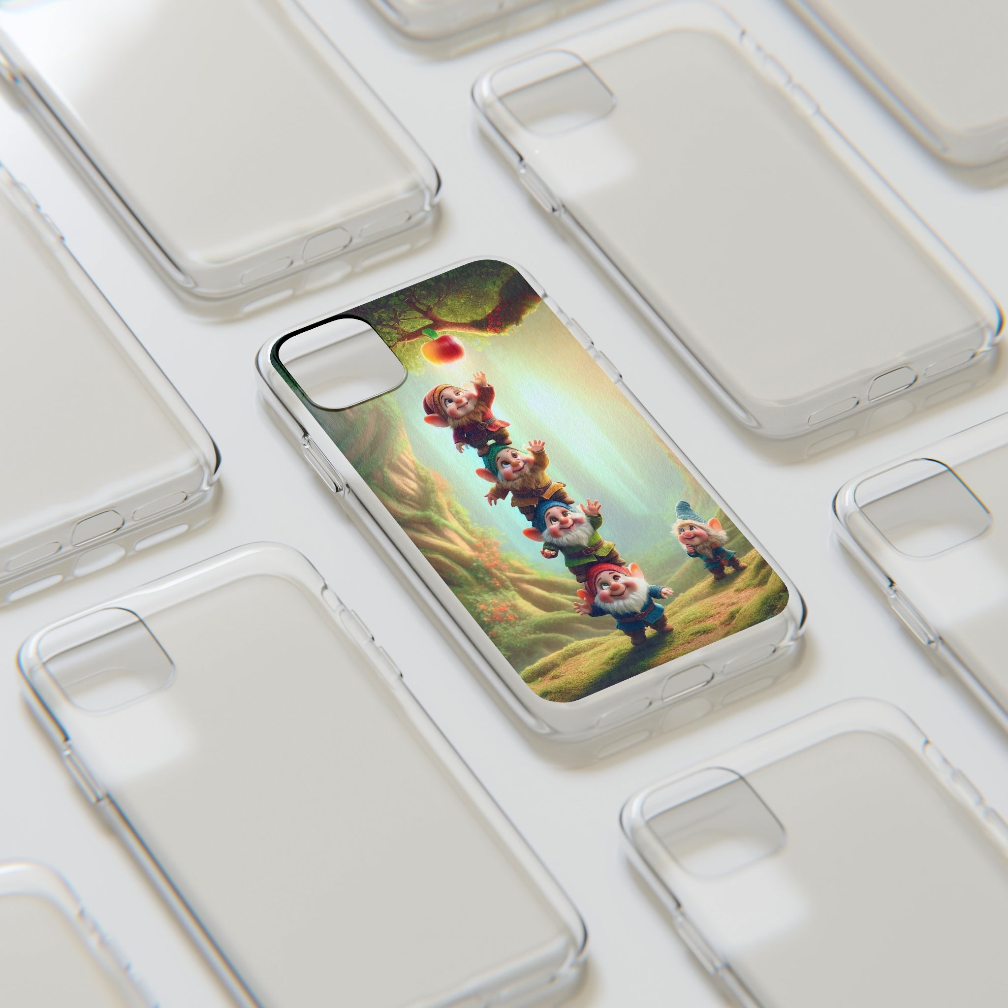 Gnomes reaching an apple - Soft Phone Case