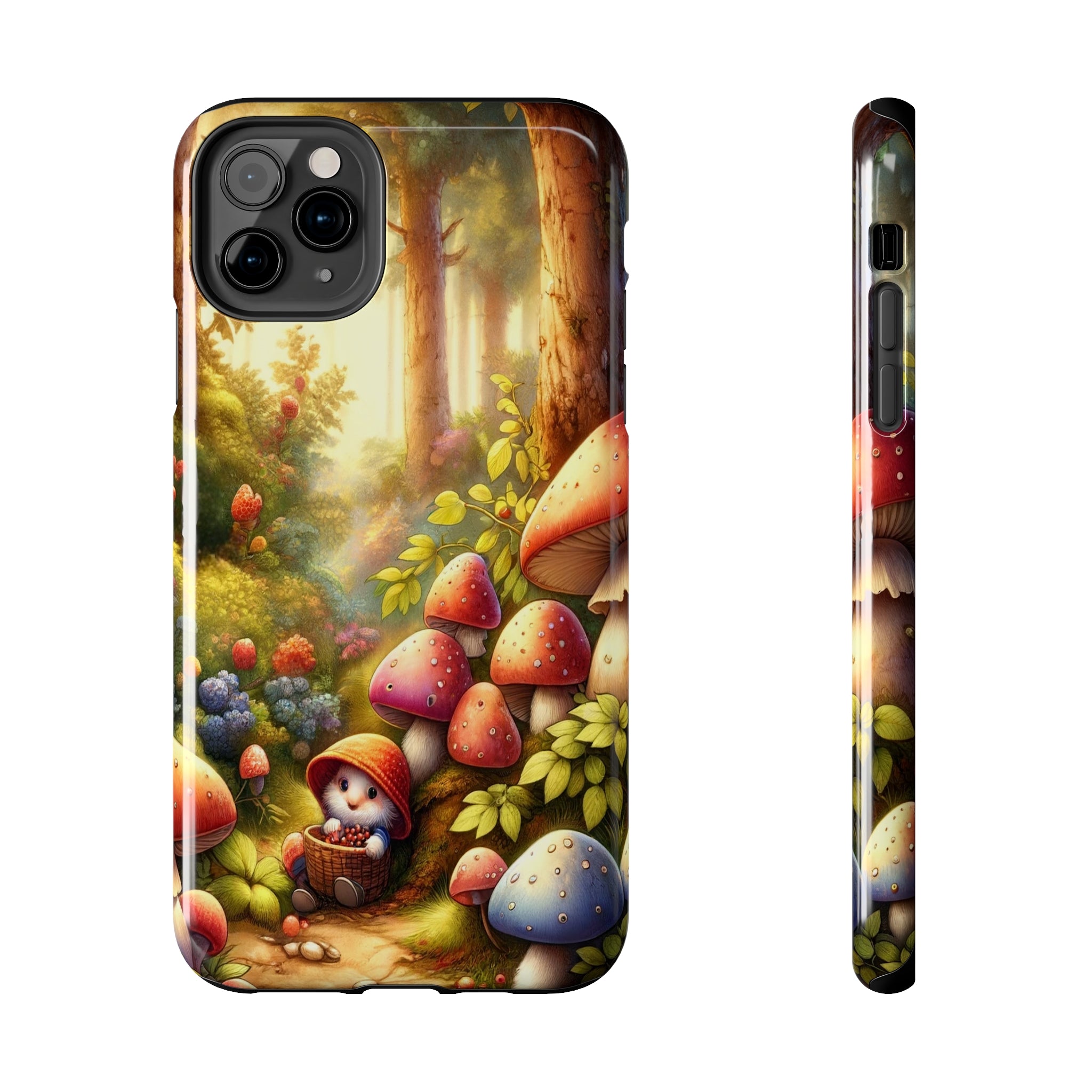 Gnomes sitting under mushroom - Tough Phone Case