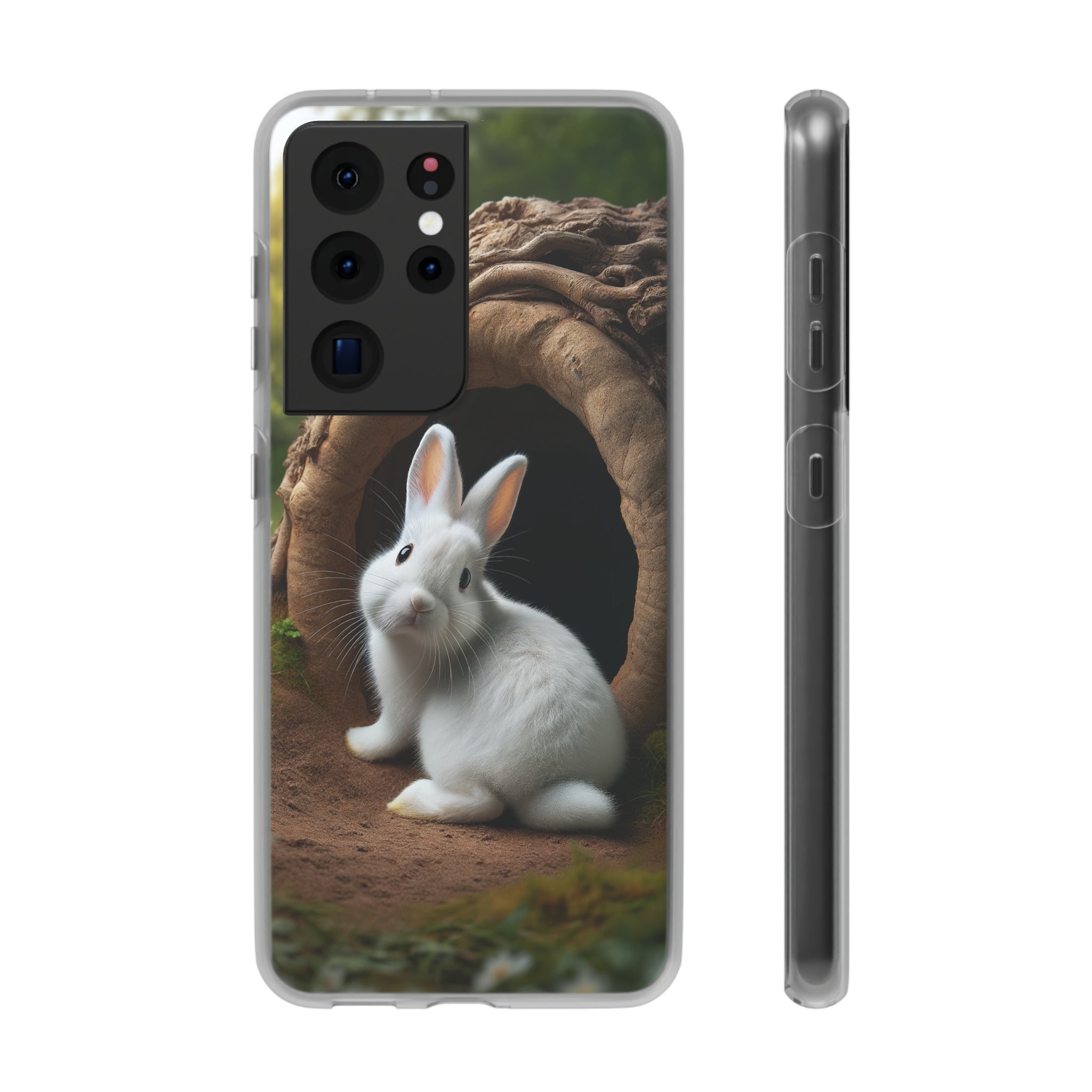 Curious, white rabbit - Flexi Case (Samsung only)