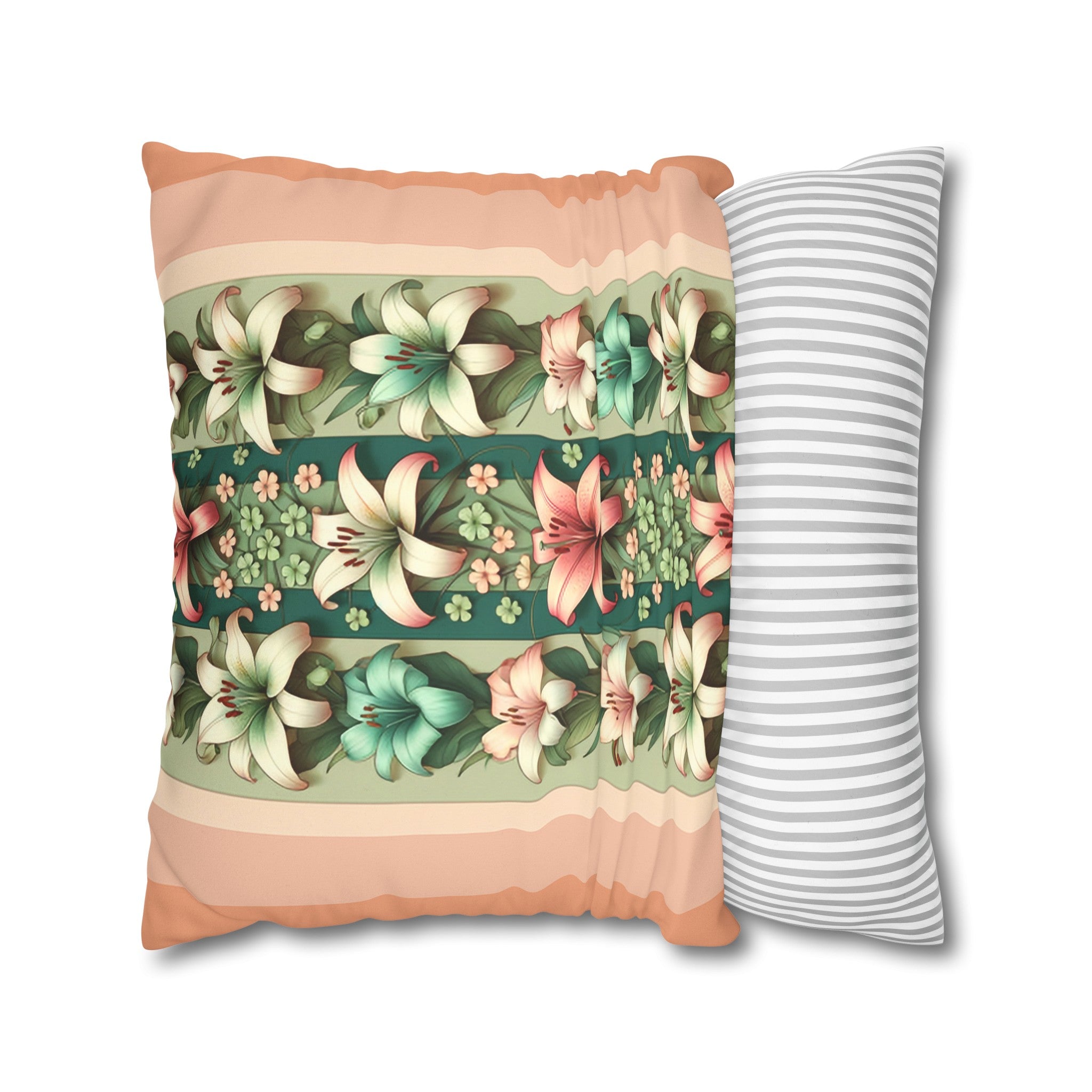 Lilies (3) - Suede Square Pillowcase